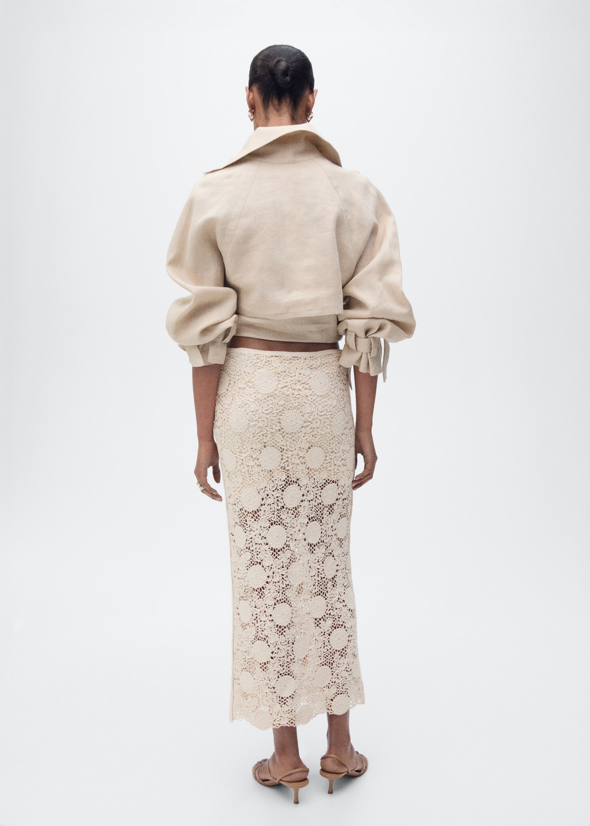 Falda larga crochet flores - Reverso del artículo