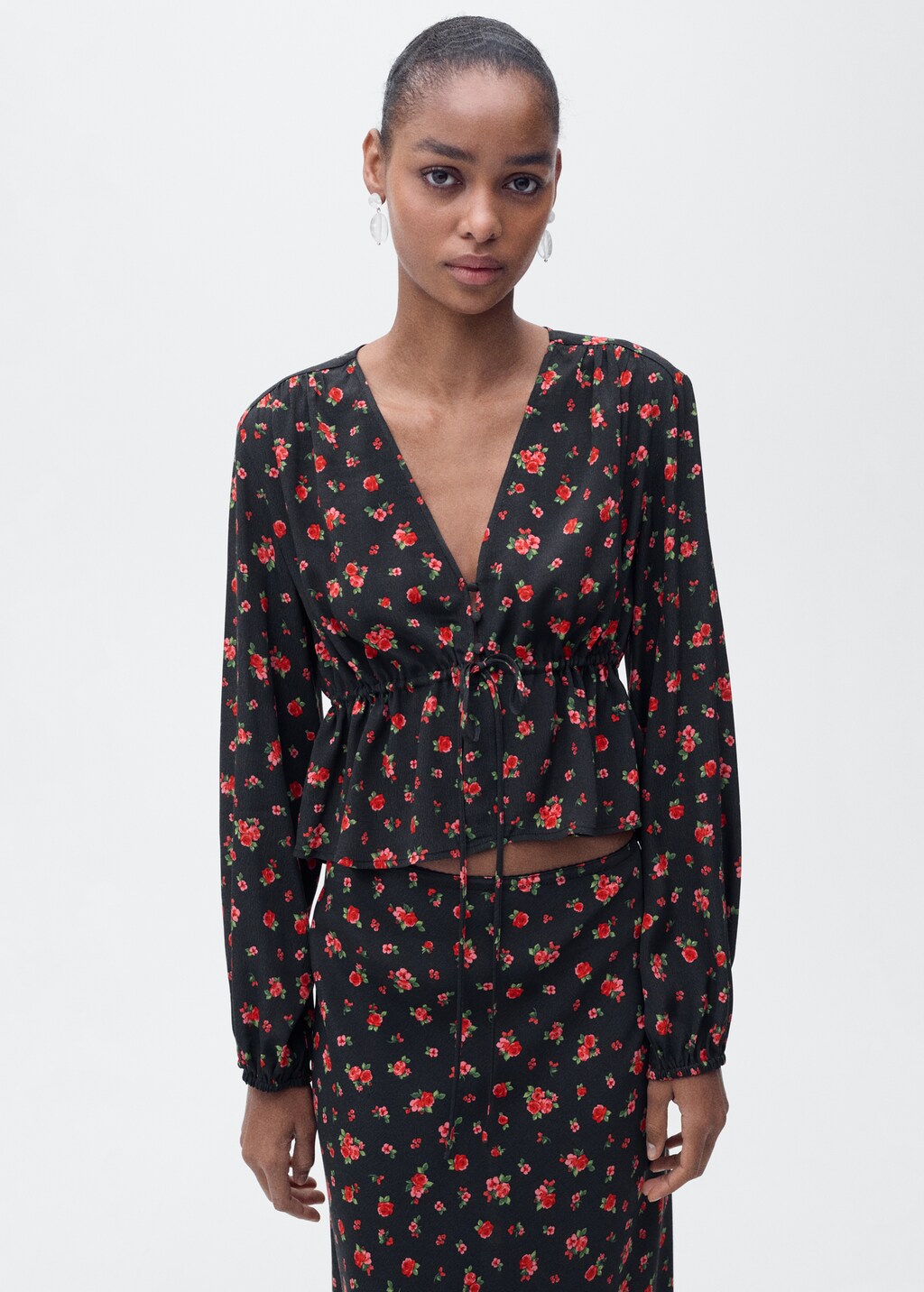 Ruffled floral blouse