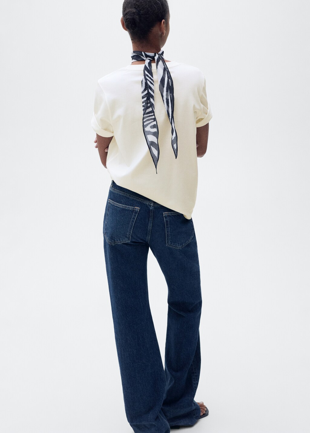 camisa estampada manga corta mujer