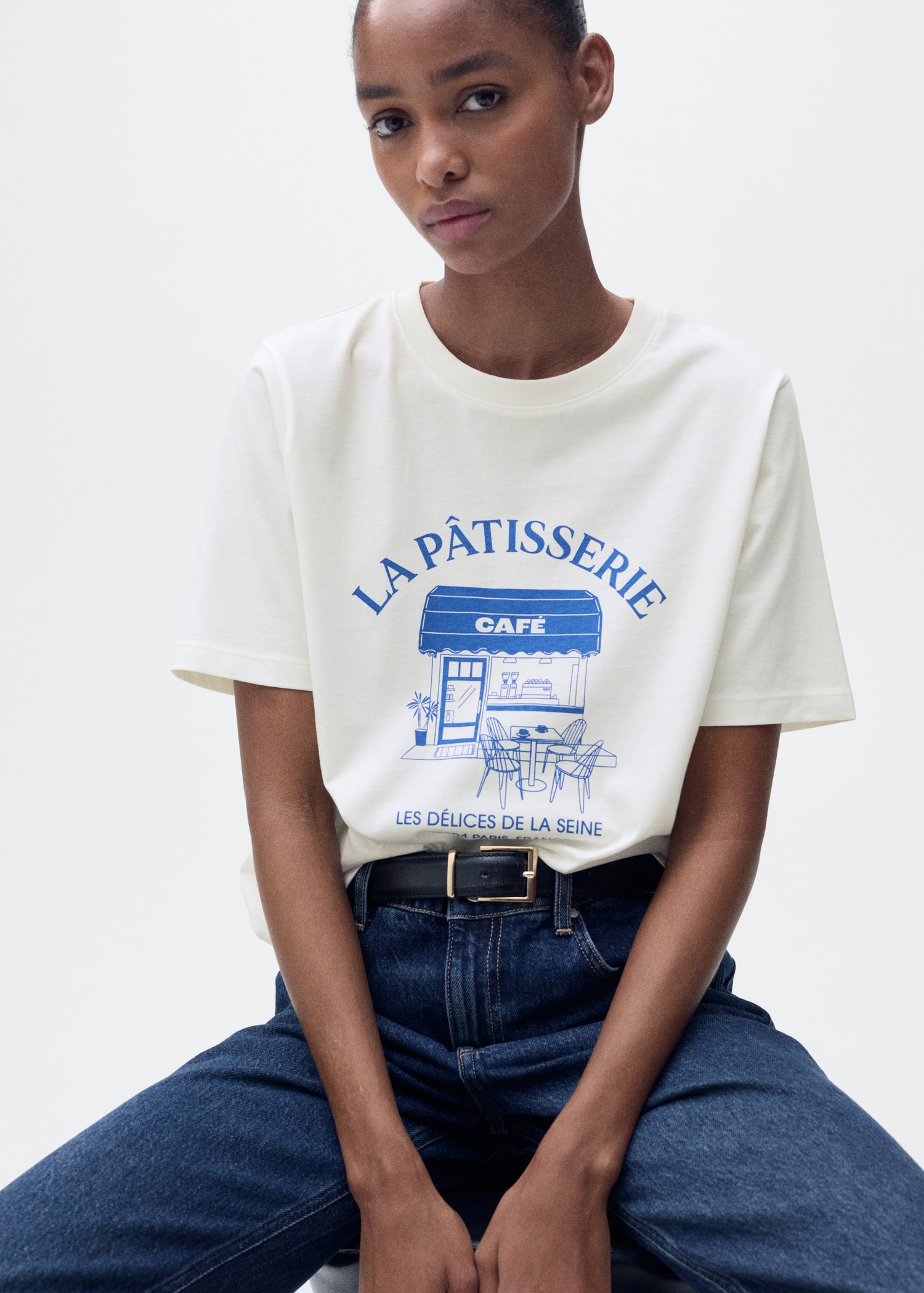 Short-sleeved printed t-shirt - Women | MANGO USA