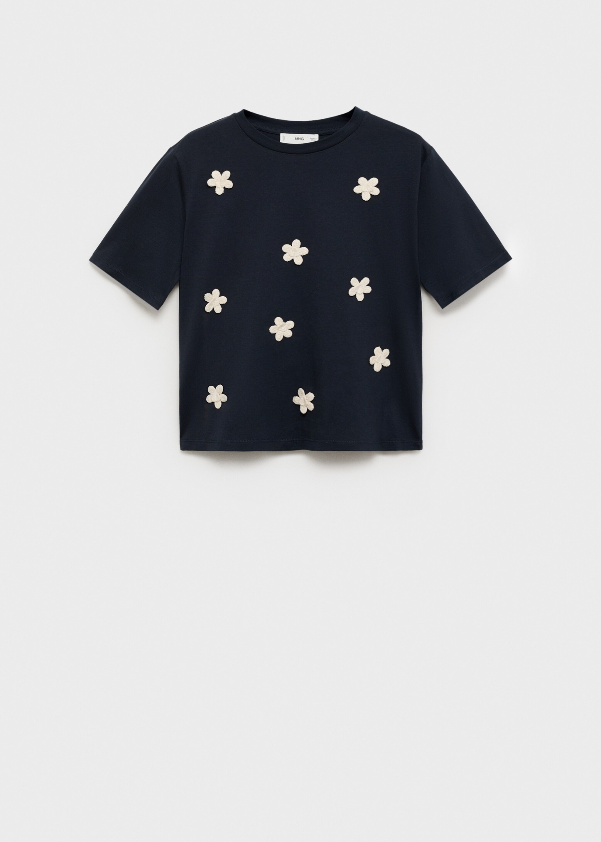 Camiseta manga corta aplique flores - Artículo sin modelo