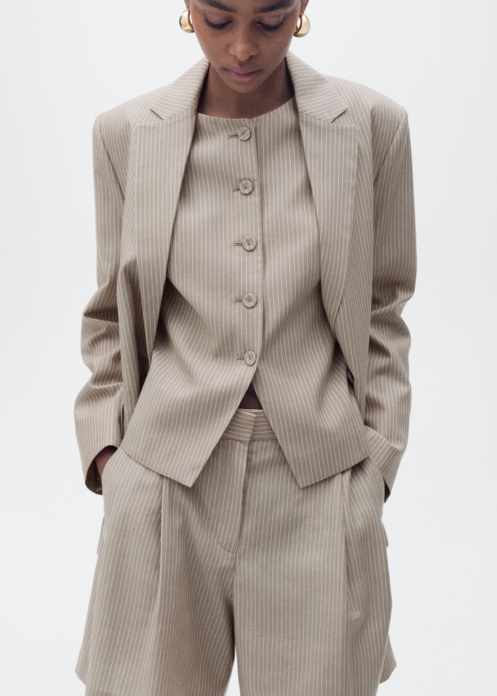 Striped suit bermuda shorts