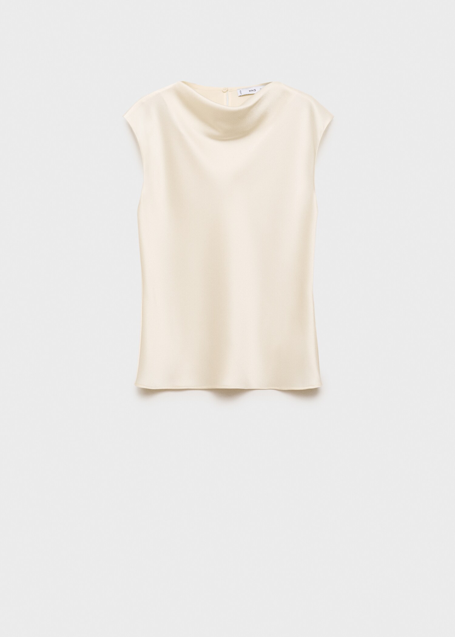 Blusa satinata collo drappeggiato - Articolo senza modello