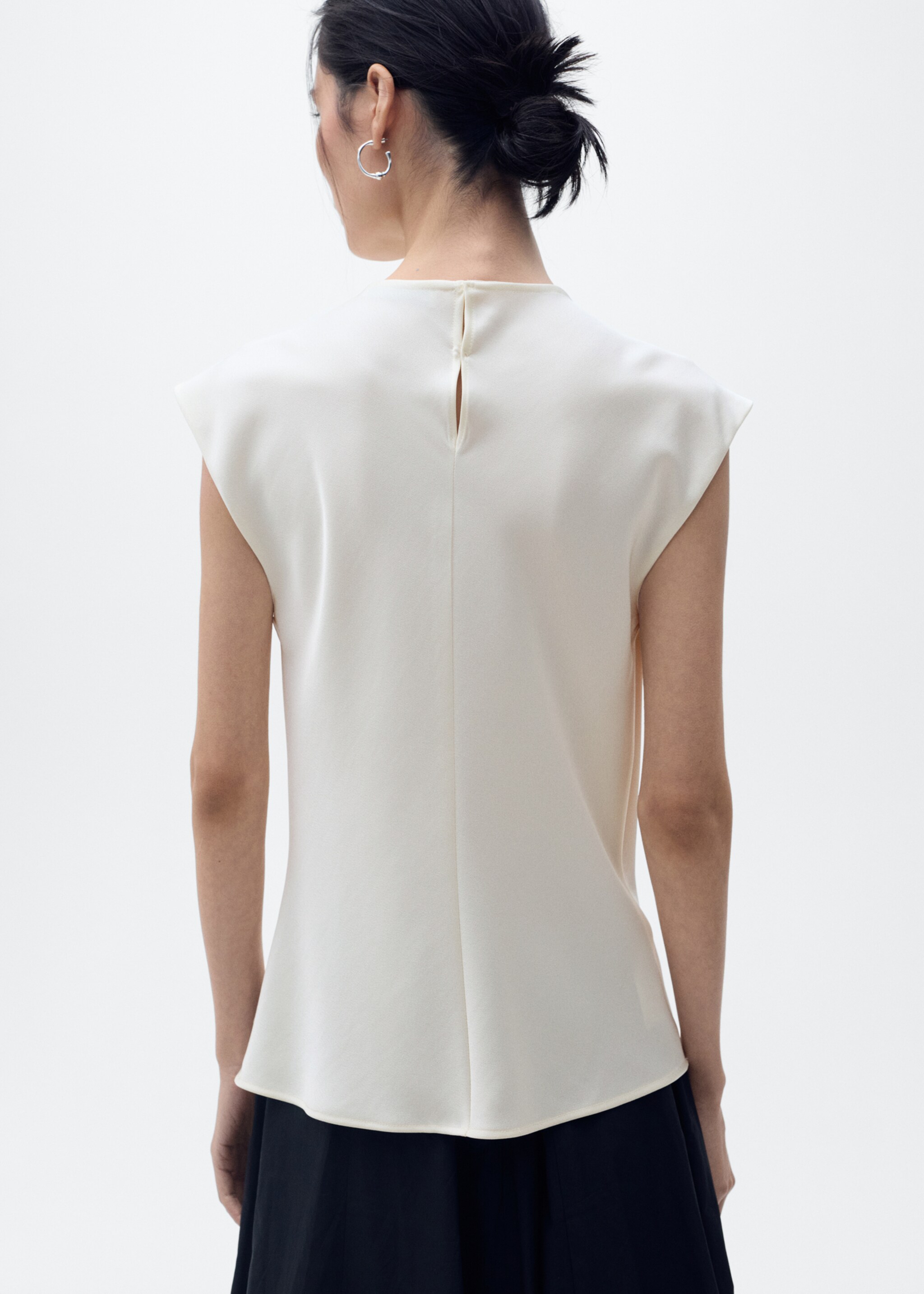 Satin blouse with draped neck - Reverse of the article