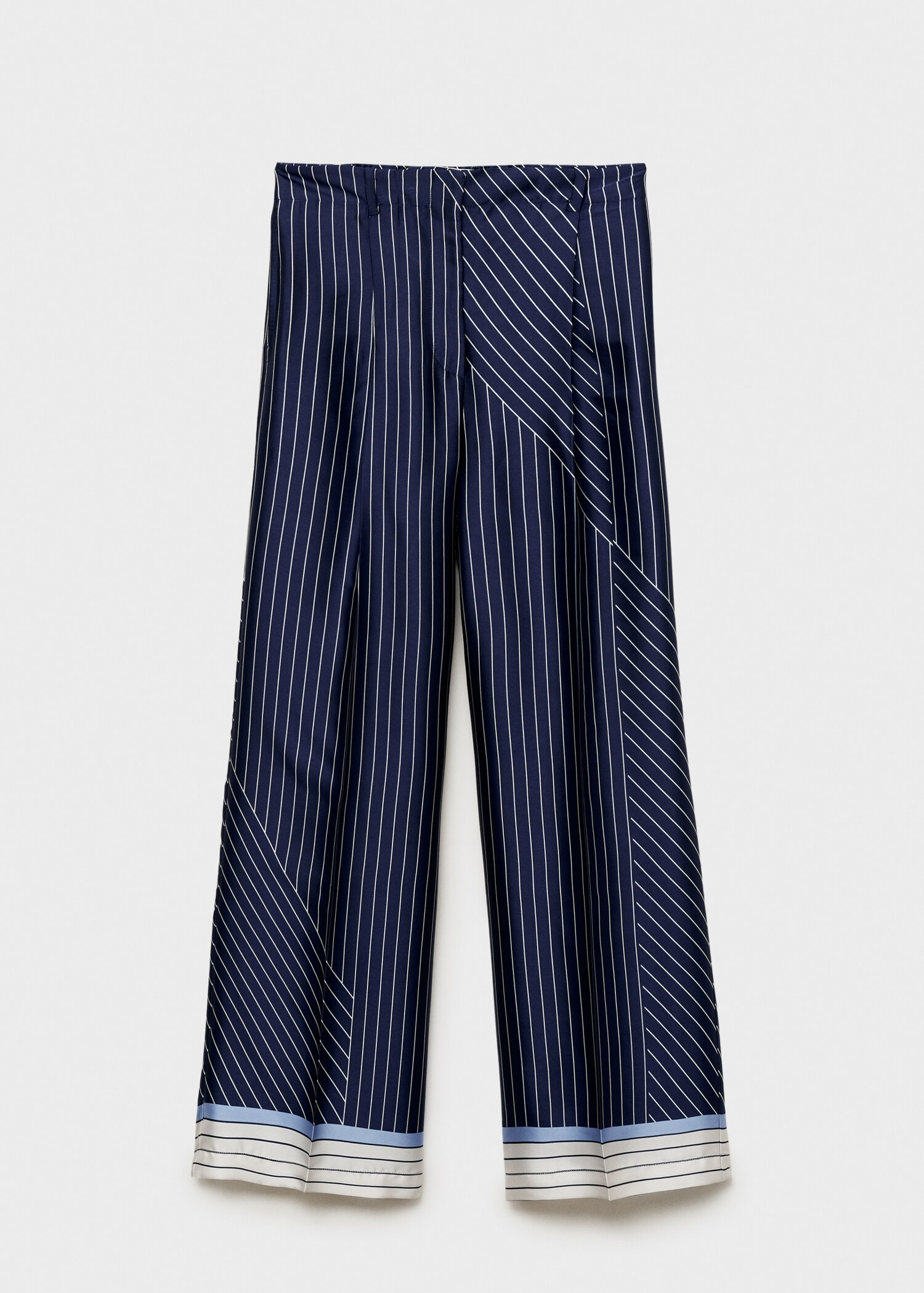 Satin trousers with combined stripes - Article without model