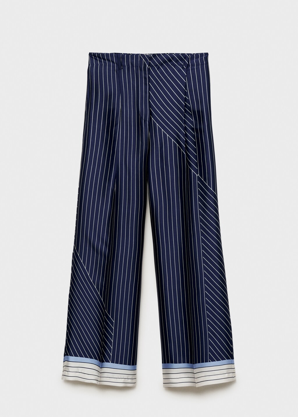 Satin pants with combined stripes
