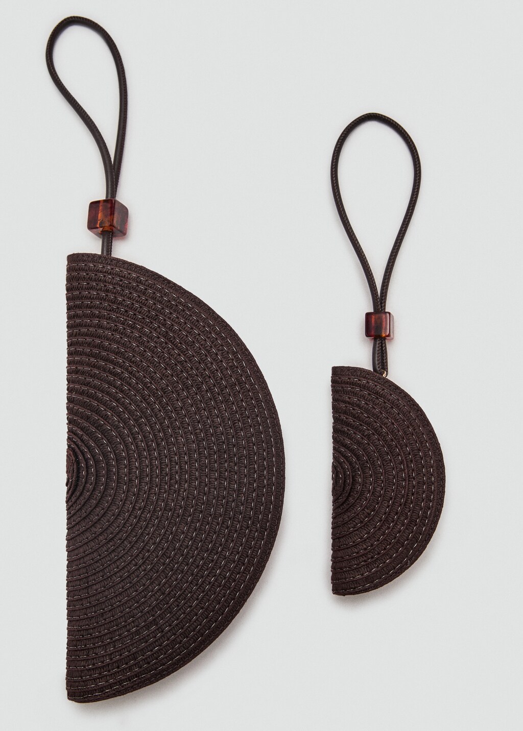 Natural fiber toiletry bag with bead detail