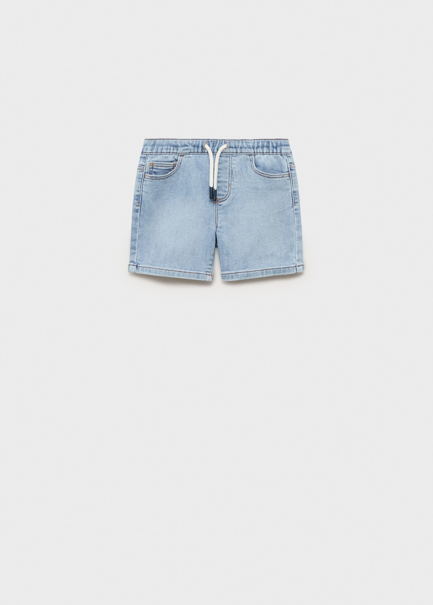 Drawstring denim Bermuda shorts - Article without model