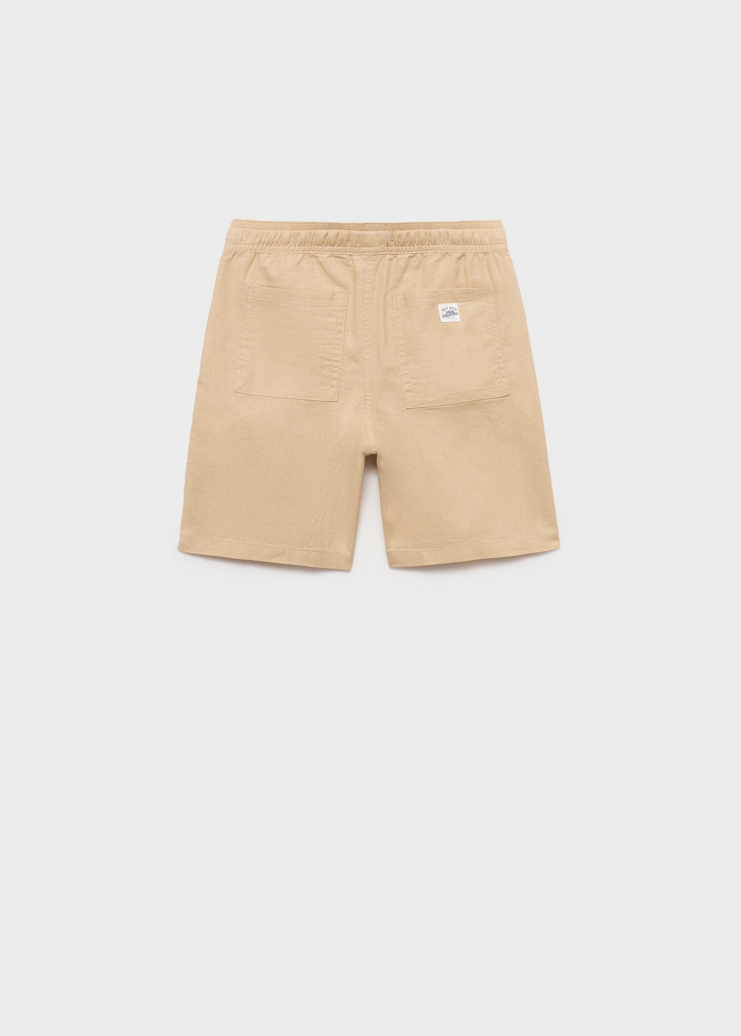 Elastic waist linen Bermuda shorts - Reverse of the article