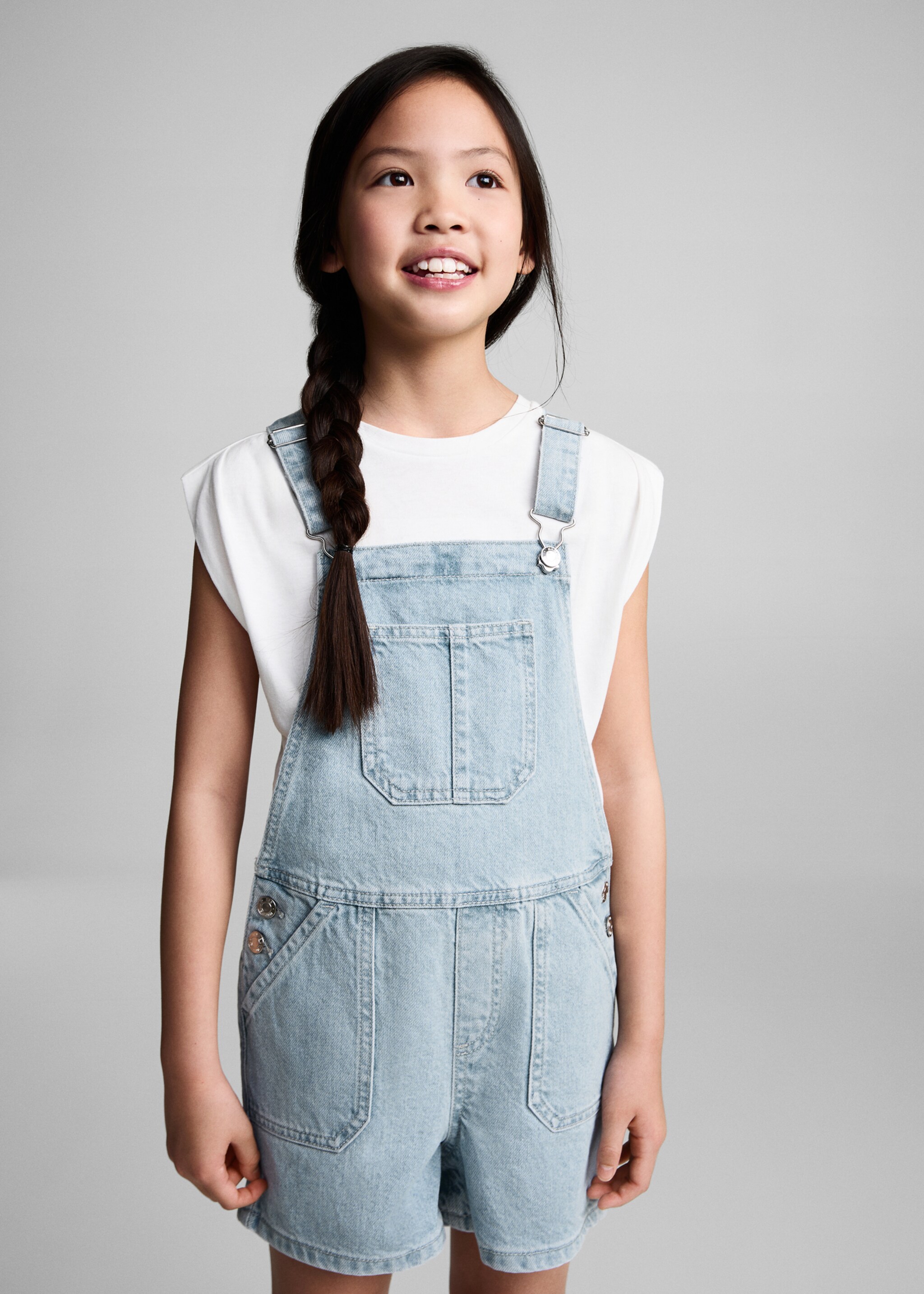 Short denim dungarees - Medium plane