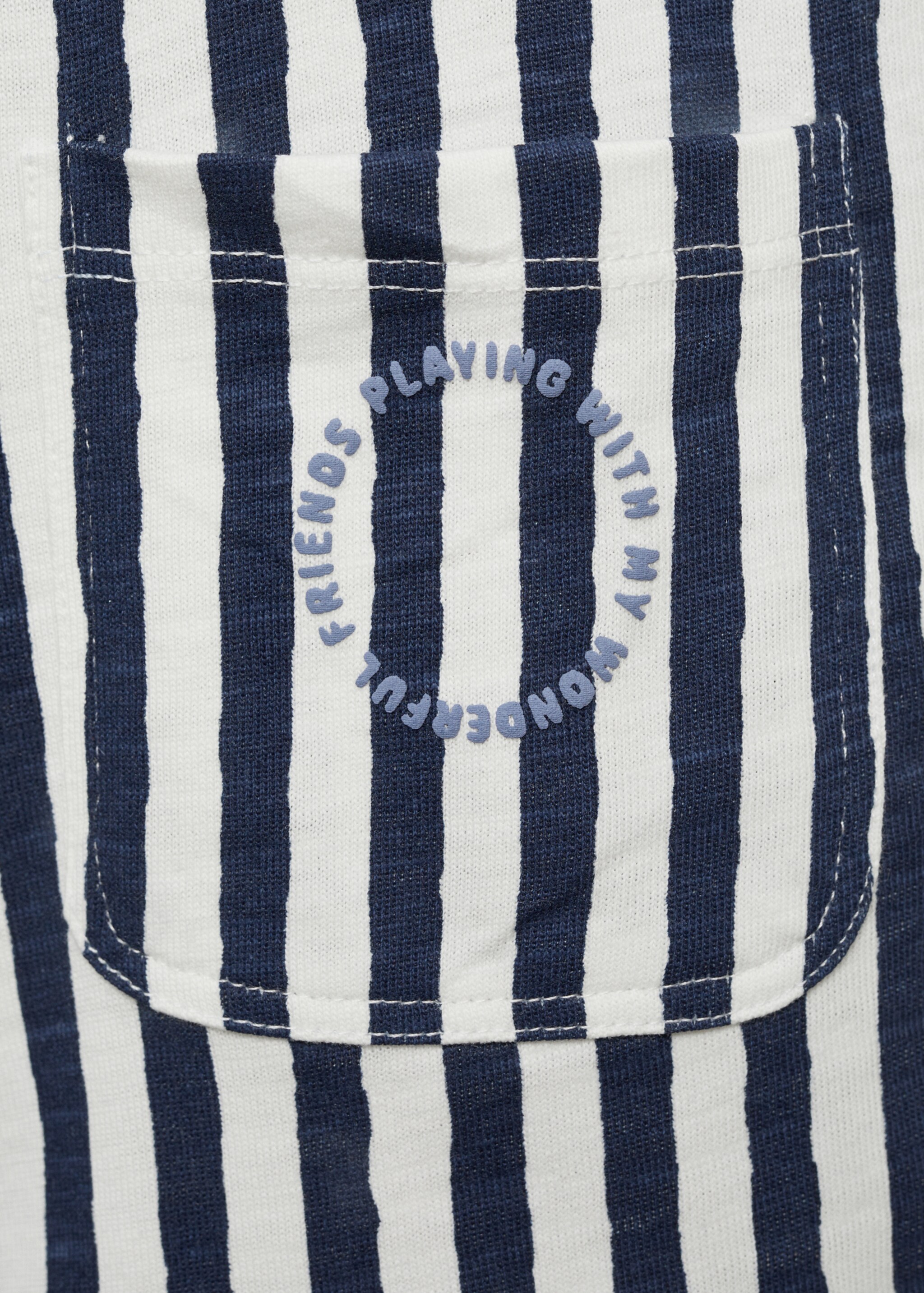 Striped short dungarees - Details of the article 0