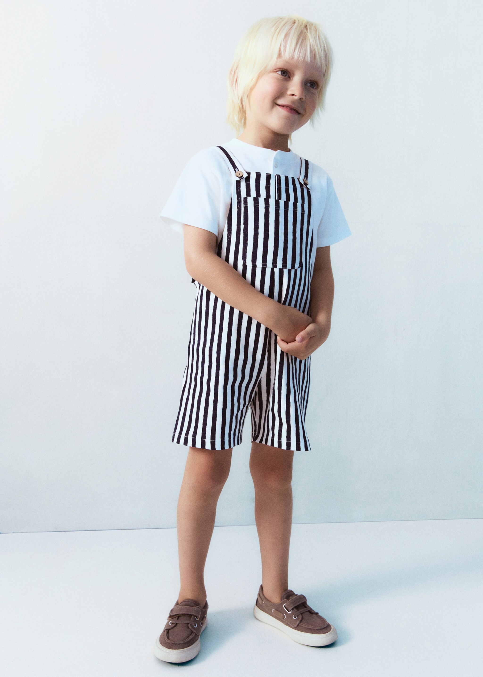 Striped short dungarees - Details of the article 5