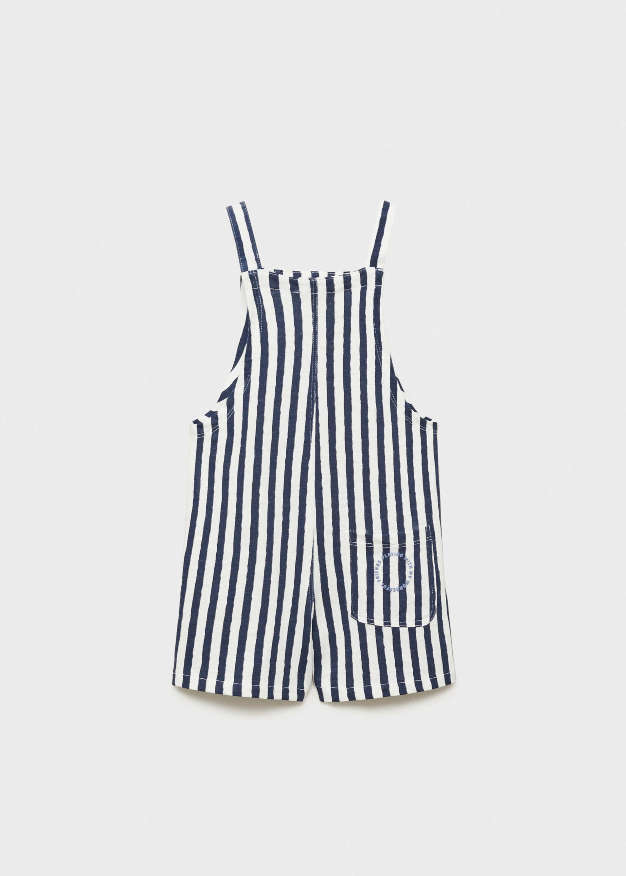 Striped short dungarees - Reverse of the article