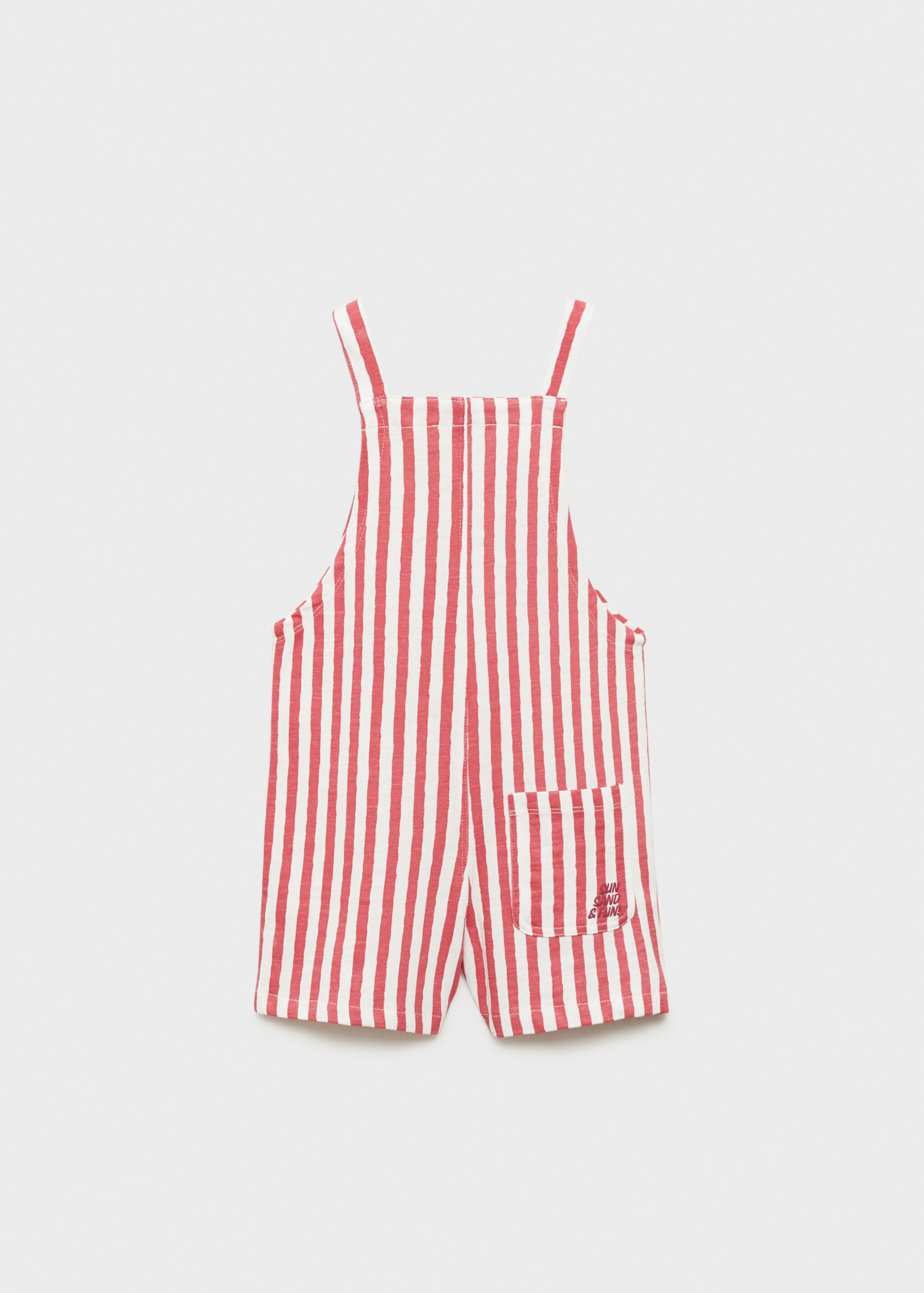 Striped short dungarees - Reverse of the article