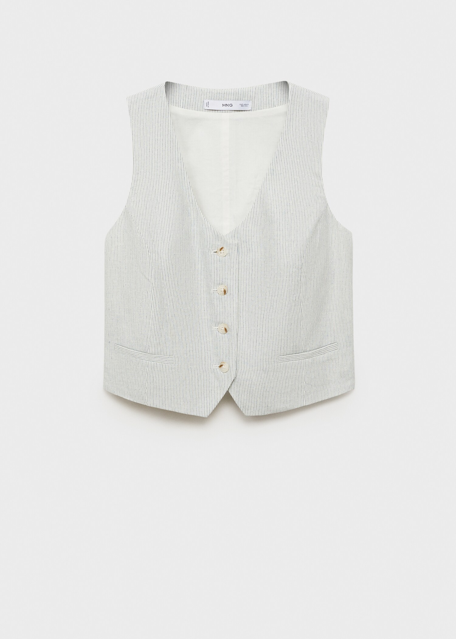 Linen-blend suit waistcoat - Article without model
