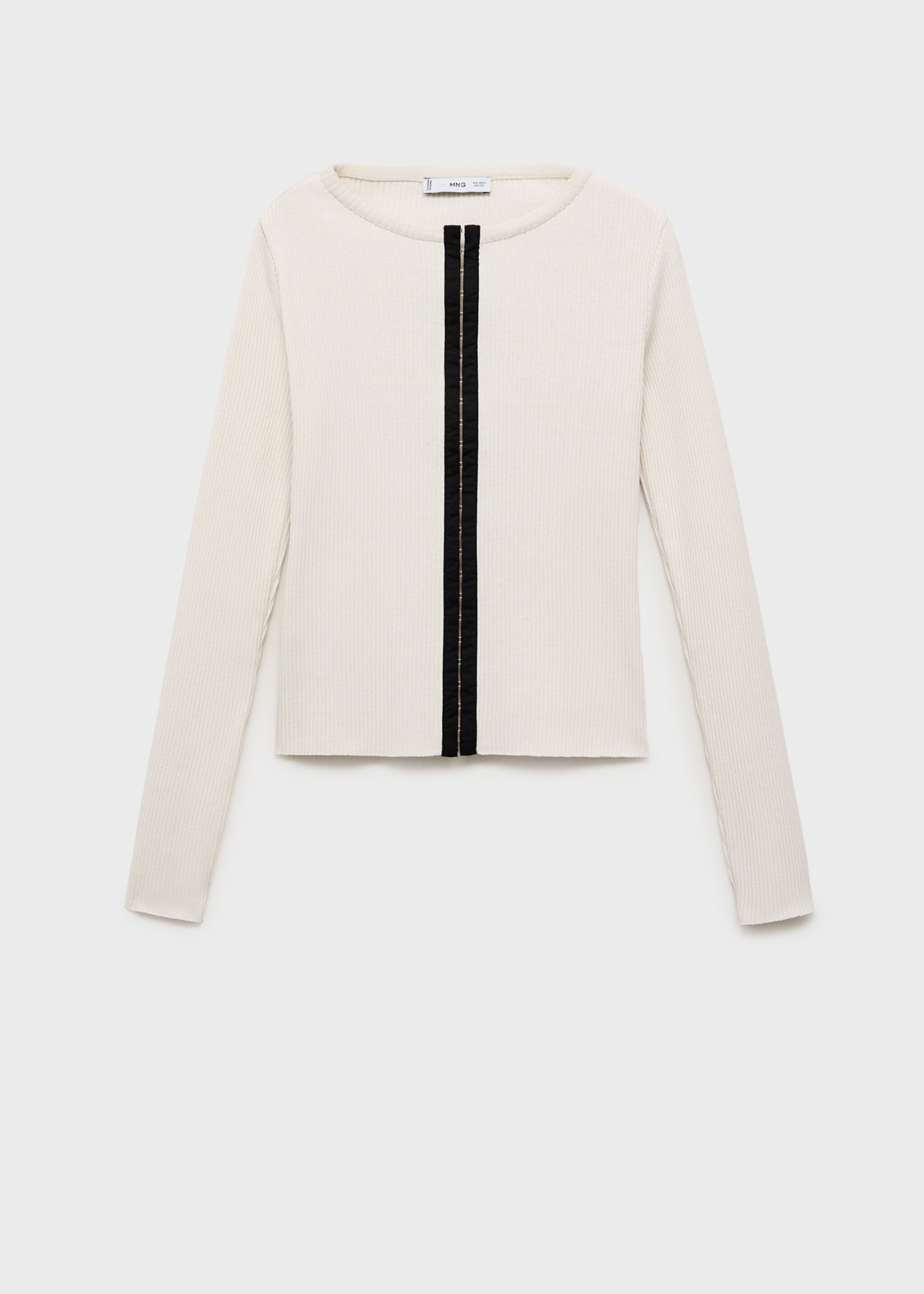 Cotton cardigan with contrasting closure - Article without model