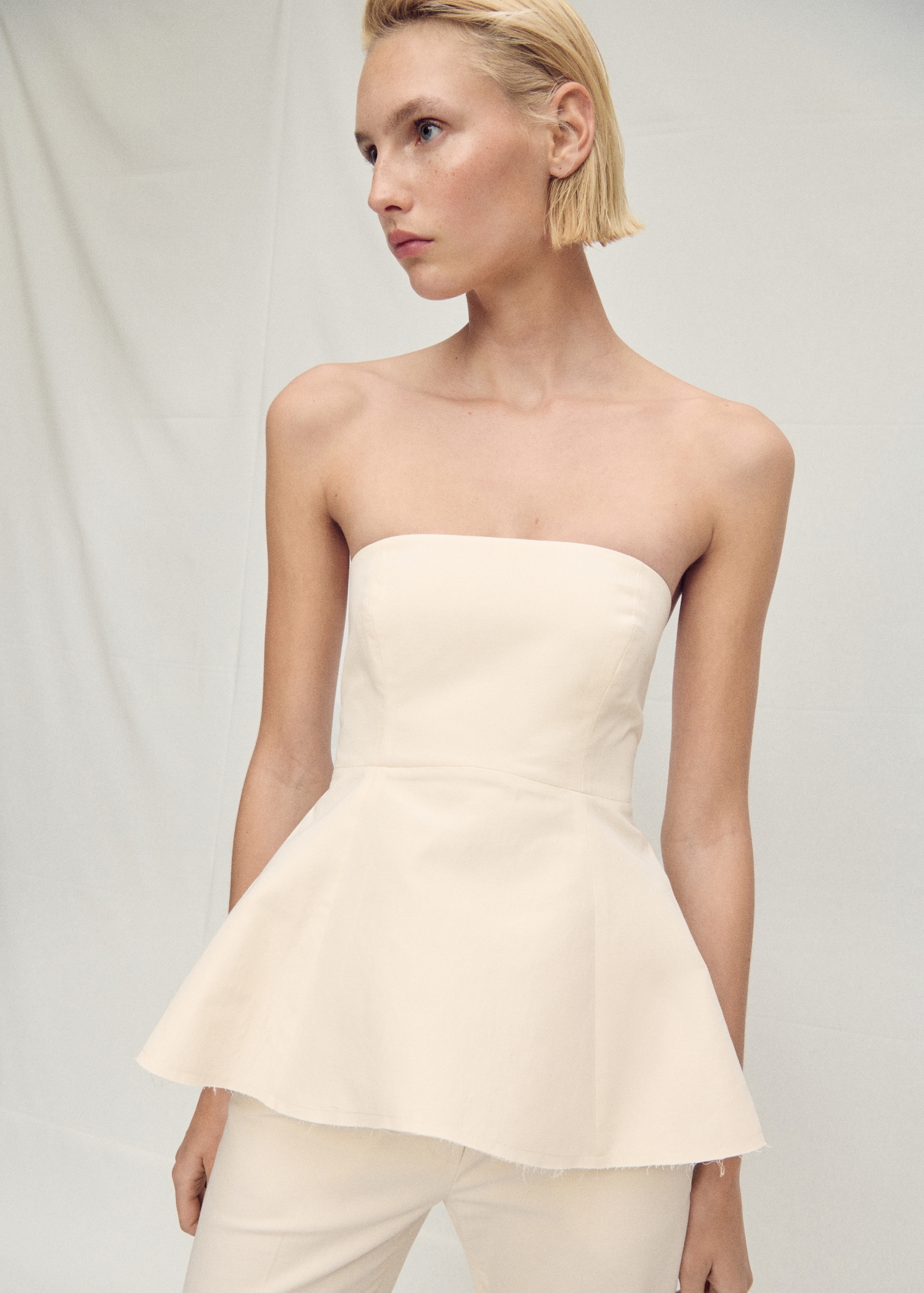 Strapless peplum top - Medium plane