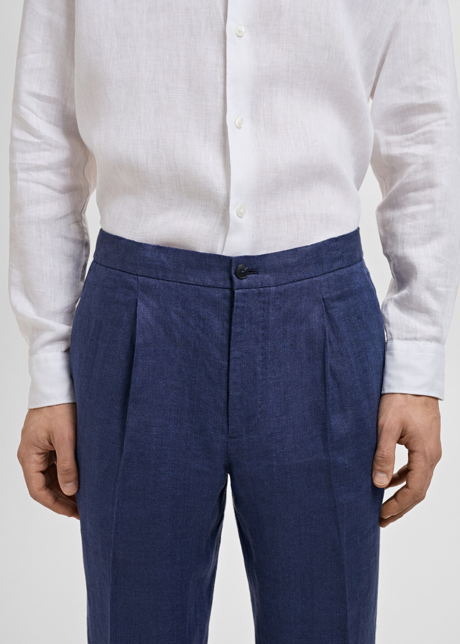 Öltöny nadrág Salerno 100% len slim fit - A termék adatai 6