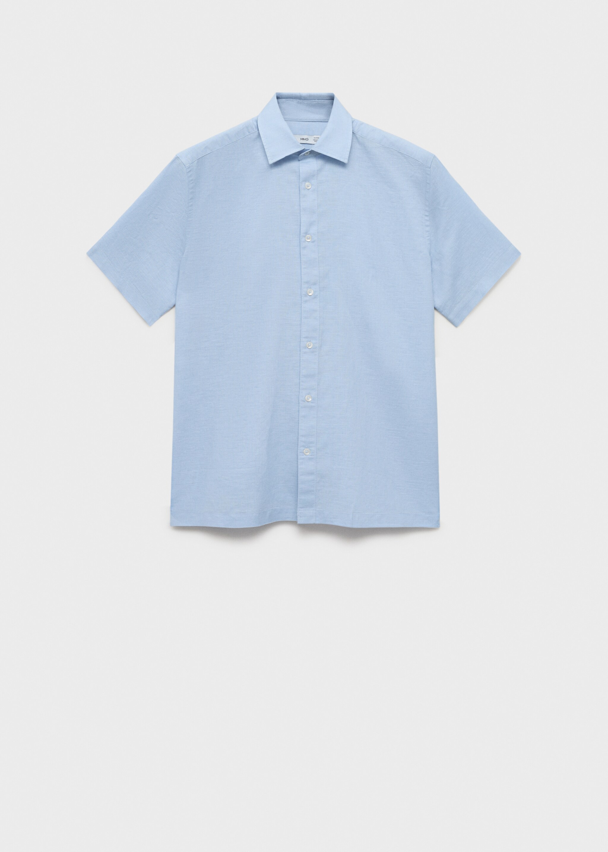 Short sleeve linen-blend shirt - Article without model