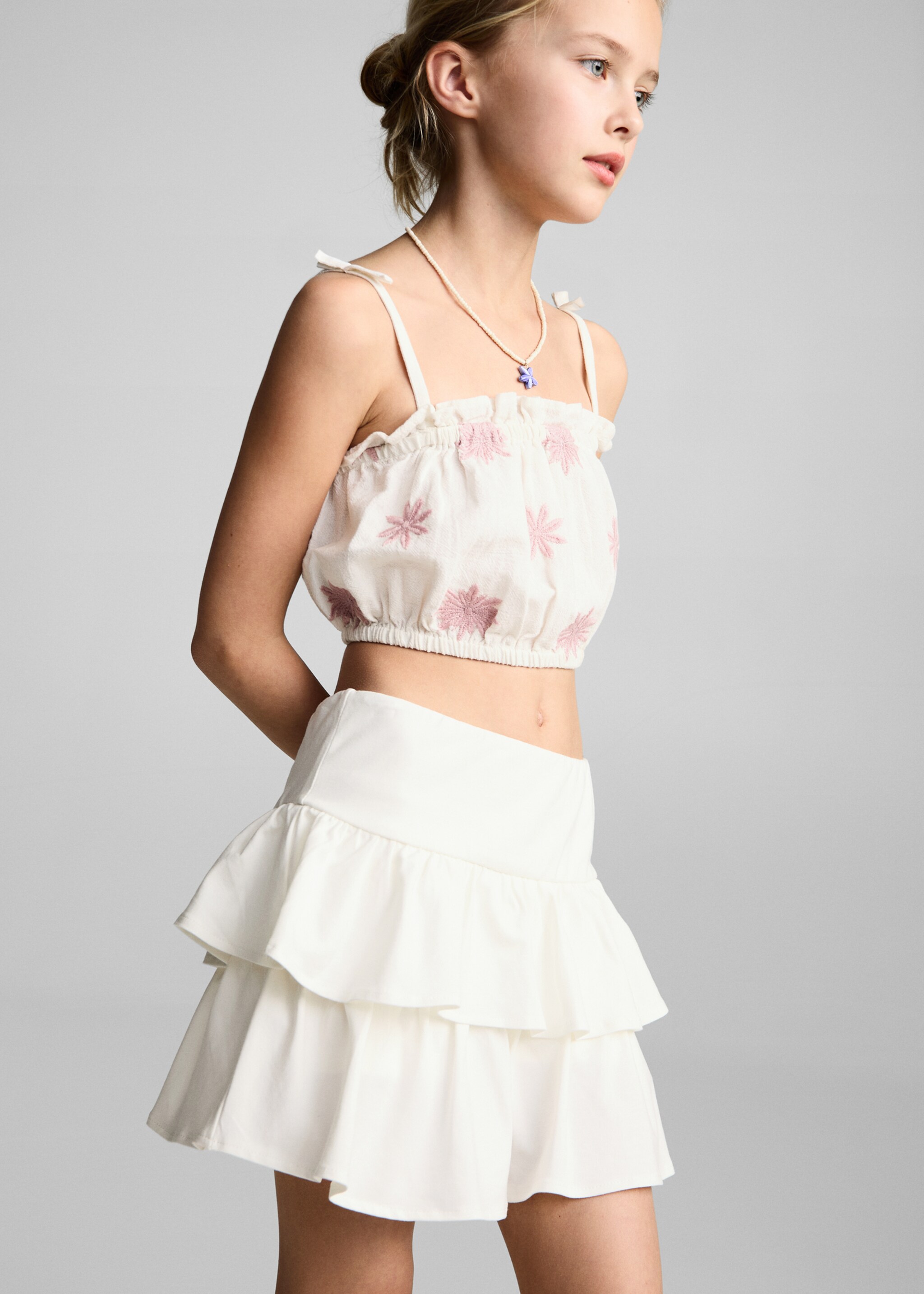 Ruffled trouser skirt - Medium plane