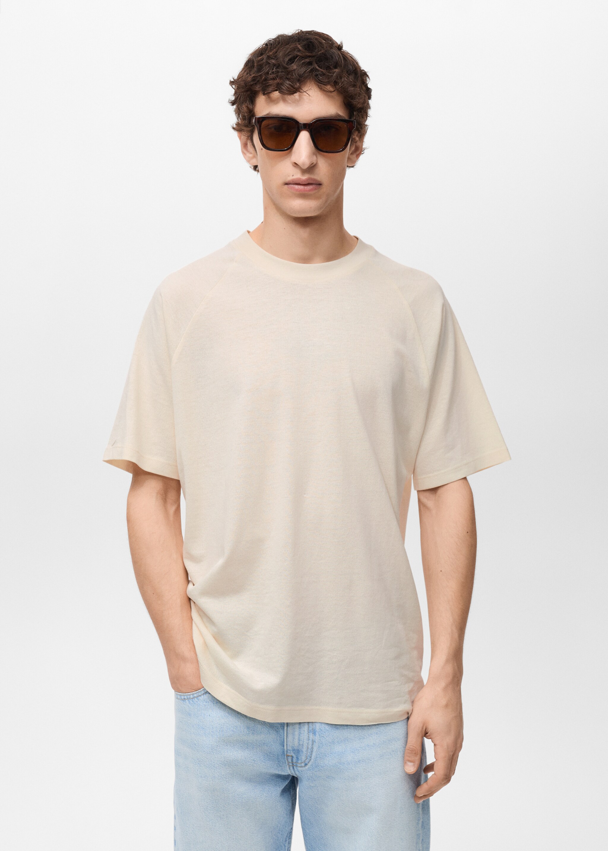 Relaxed fit cotton t-shirt - Medium plane