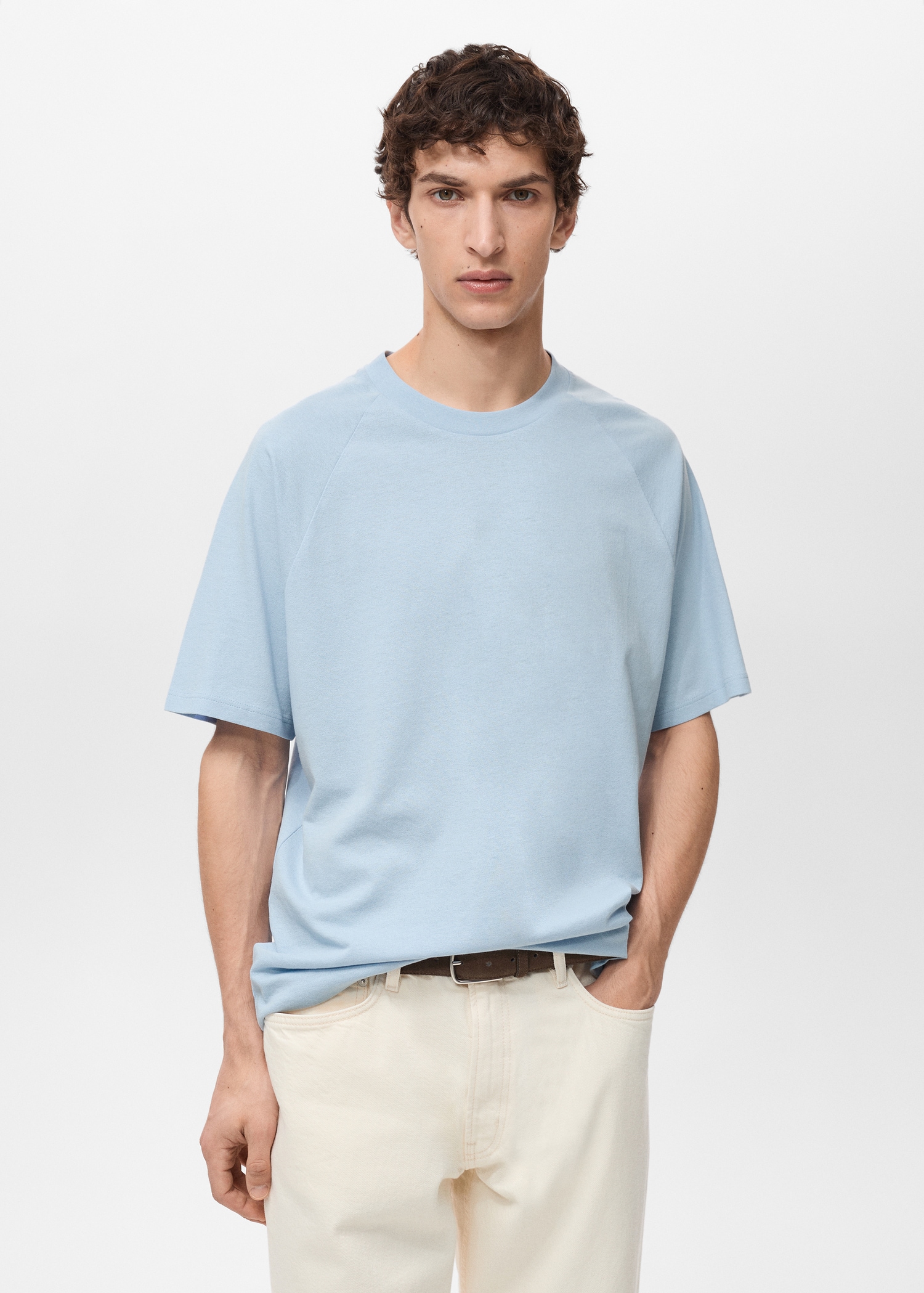 Relaxed fit cotton t-shirt - Medium plane