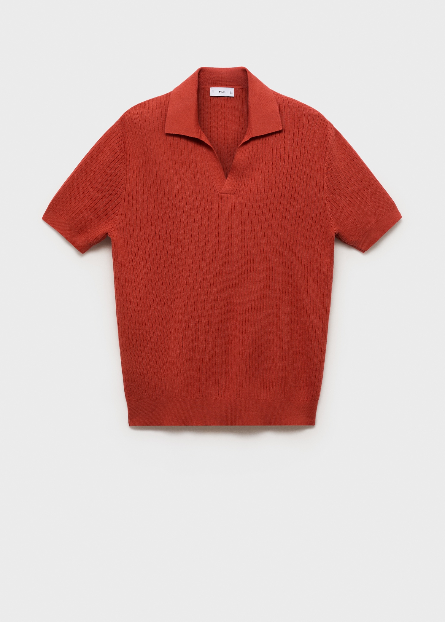 100% cotton ribbed structured polo shirt - Article without model