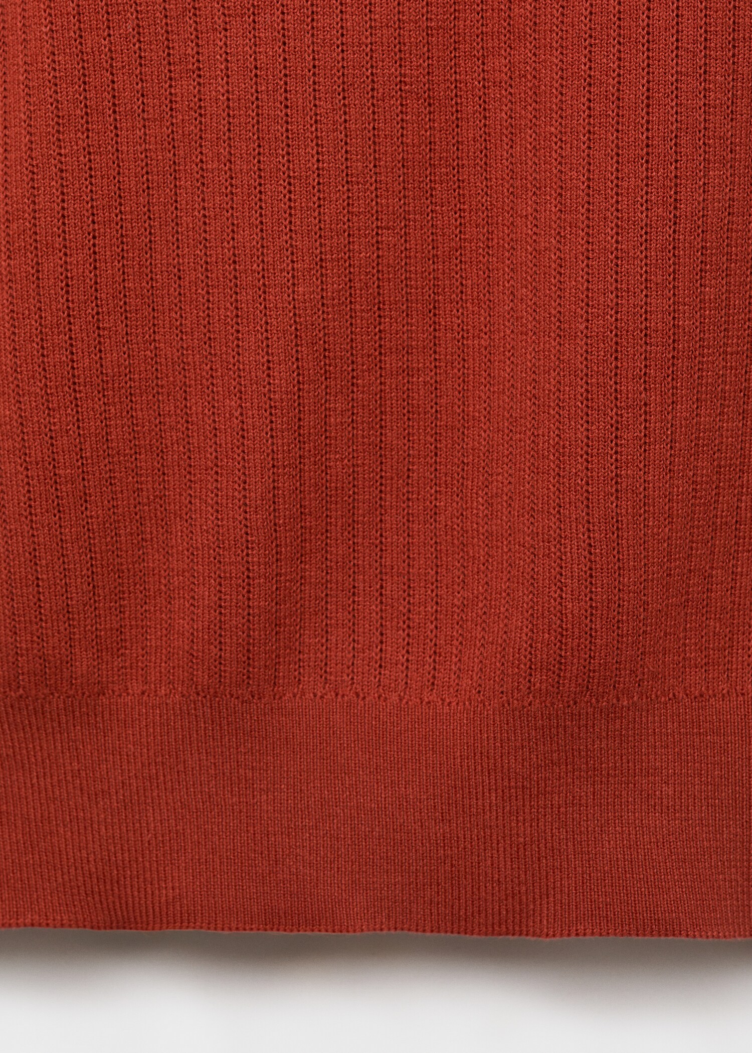 100% cotton ribbed structured polo shirt - Details of the article 0
