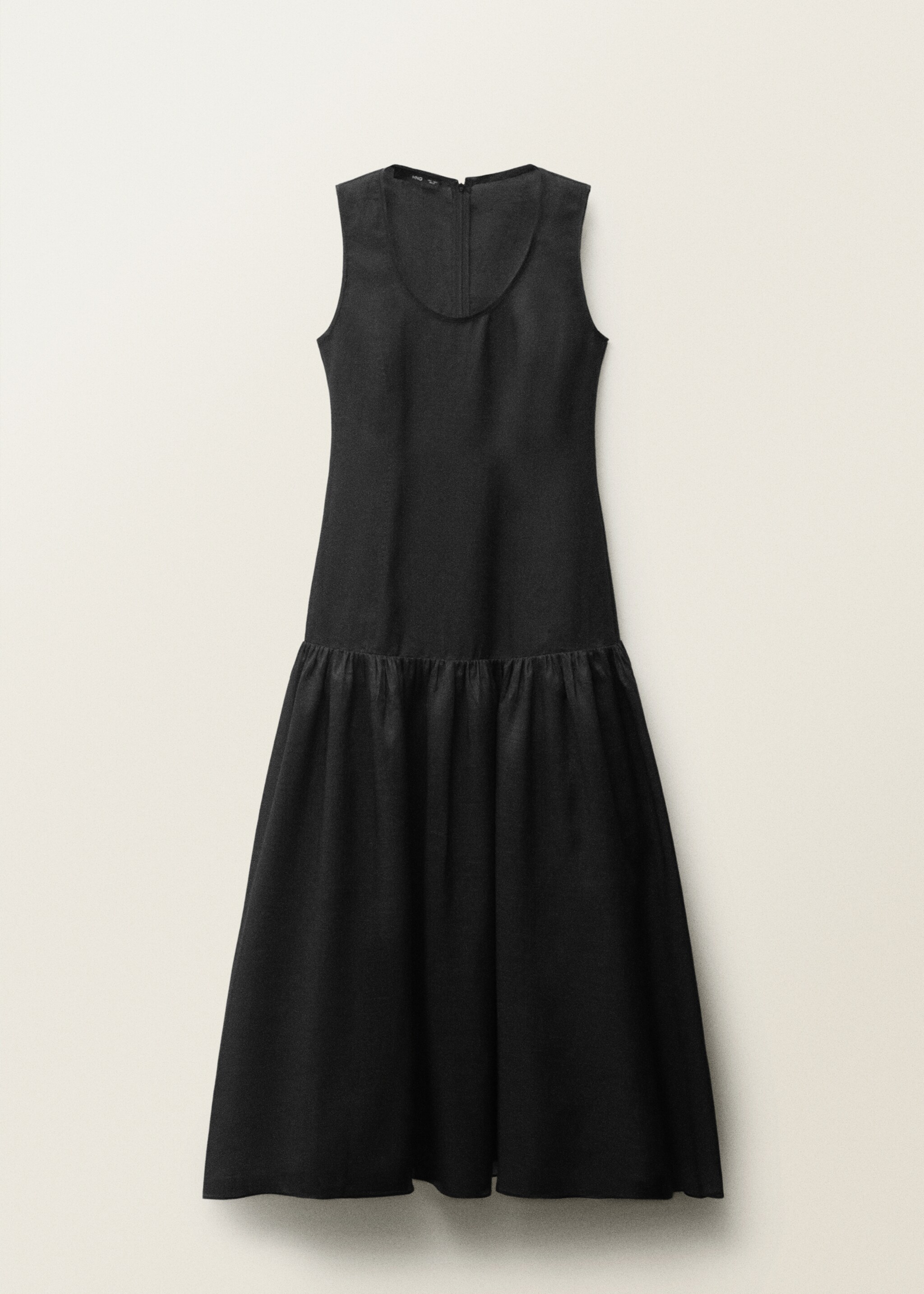 Linen-blend dress with ruffle - Article without model