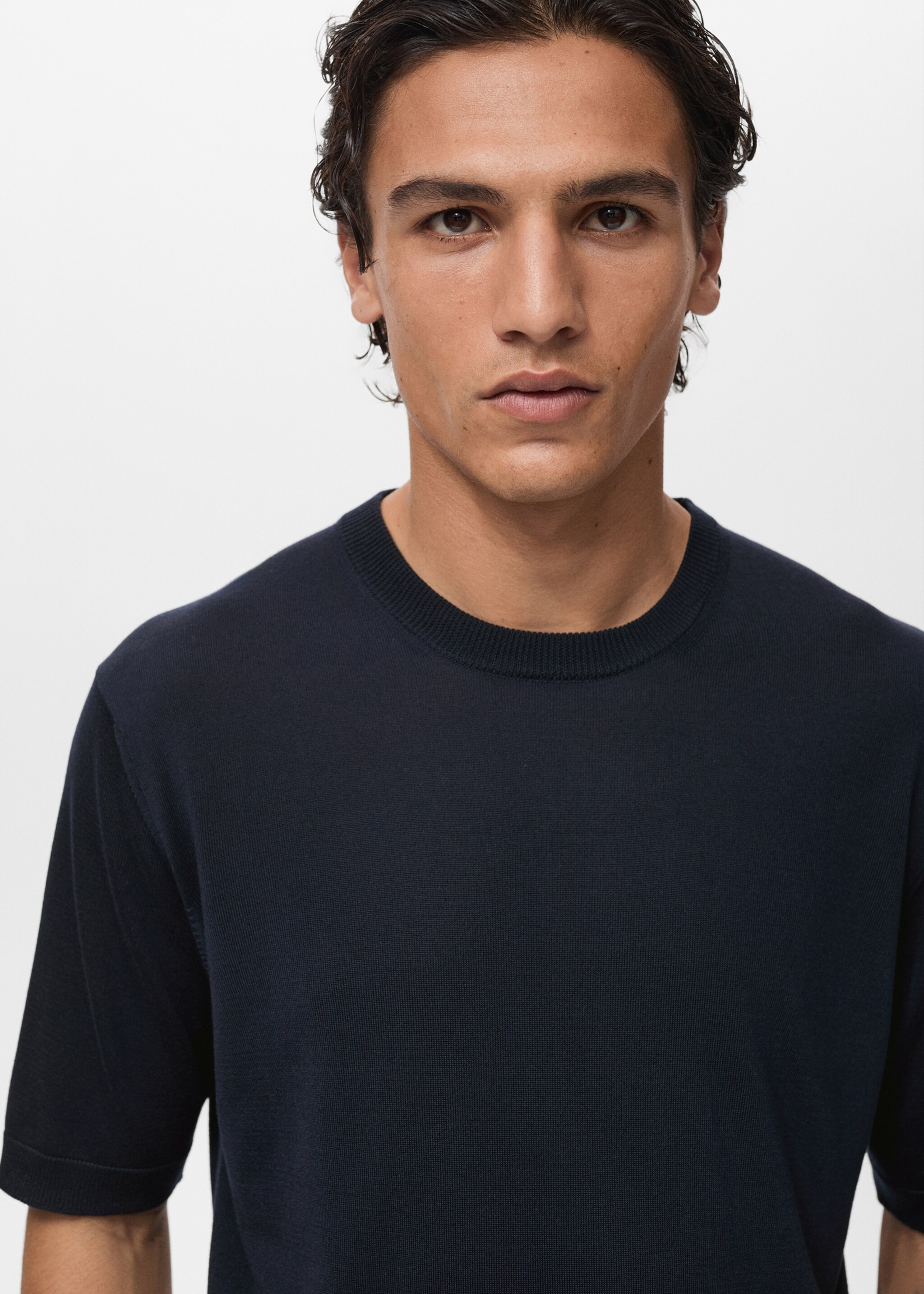 Fine-knit lyocell t-shirt - Details of the article 1