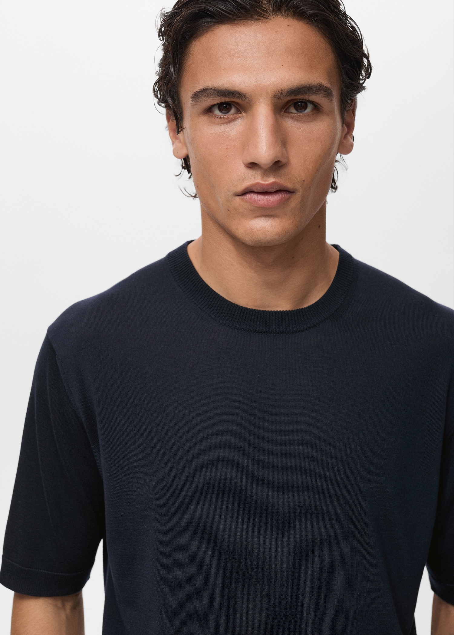 Fine-knit lyocell t-shirt - Details of the article 1
