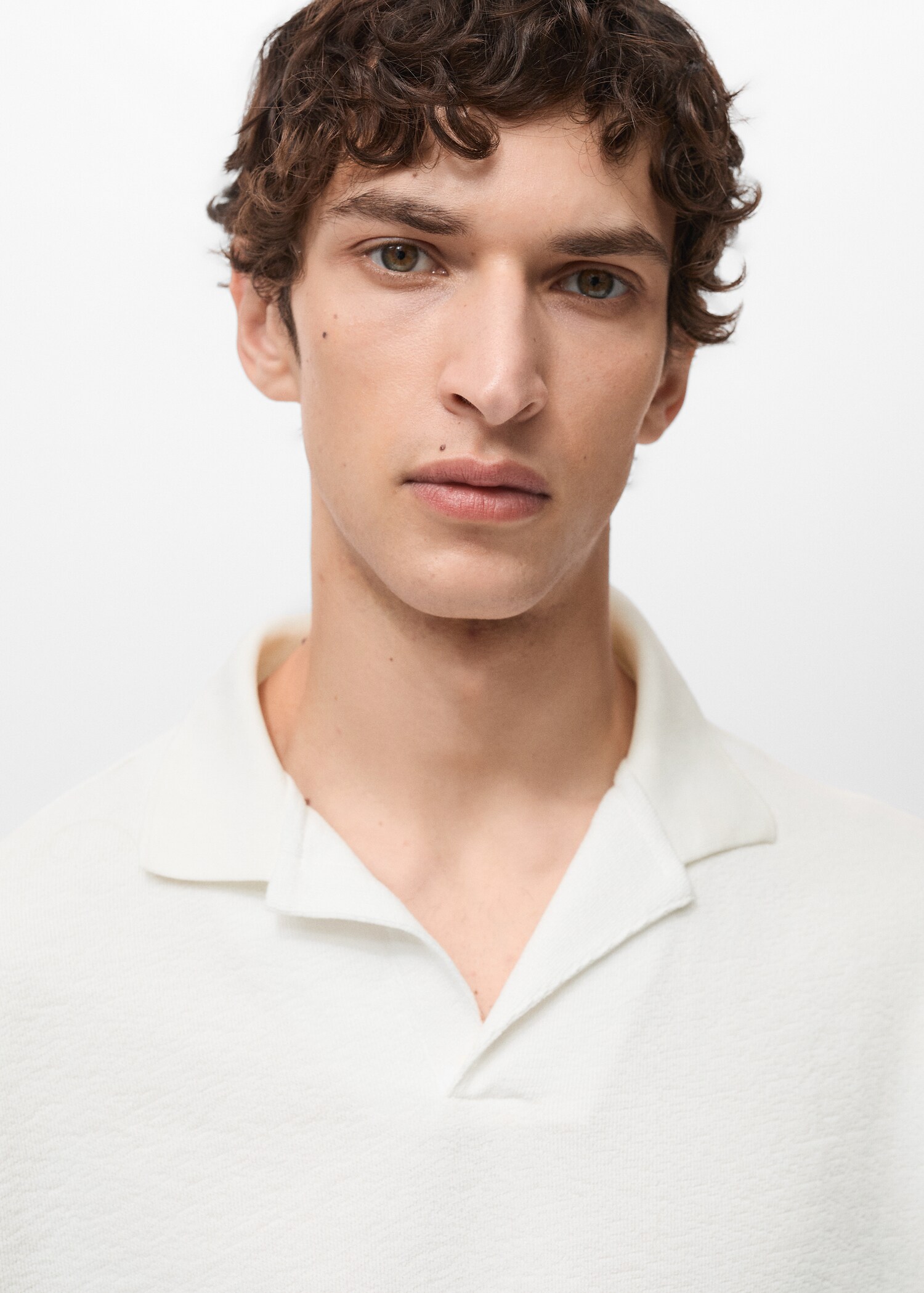 Textured cotton relaxed-fit polo shirt - Details of the article 1