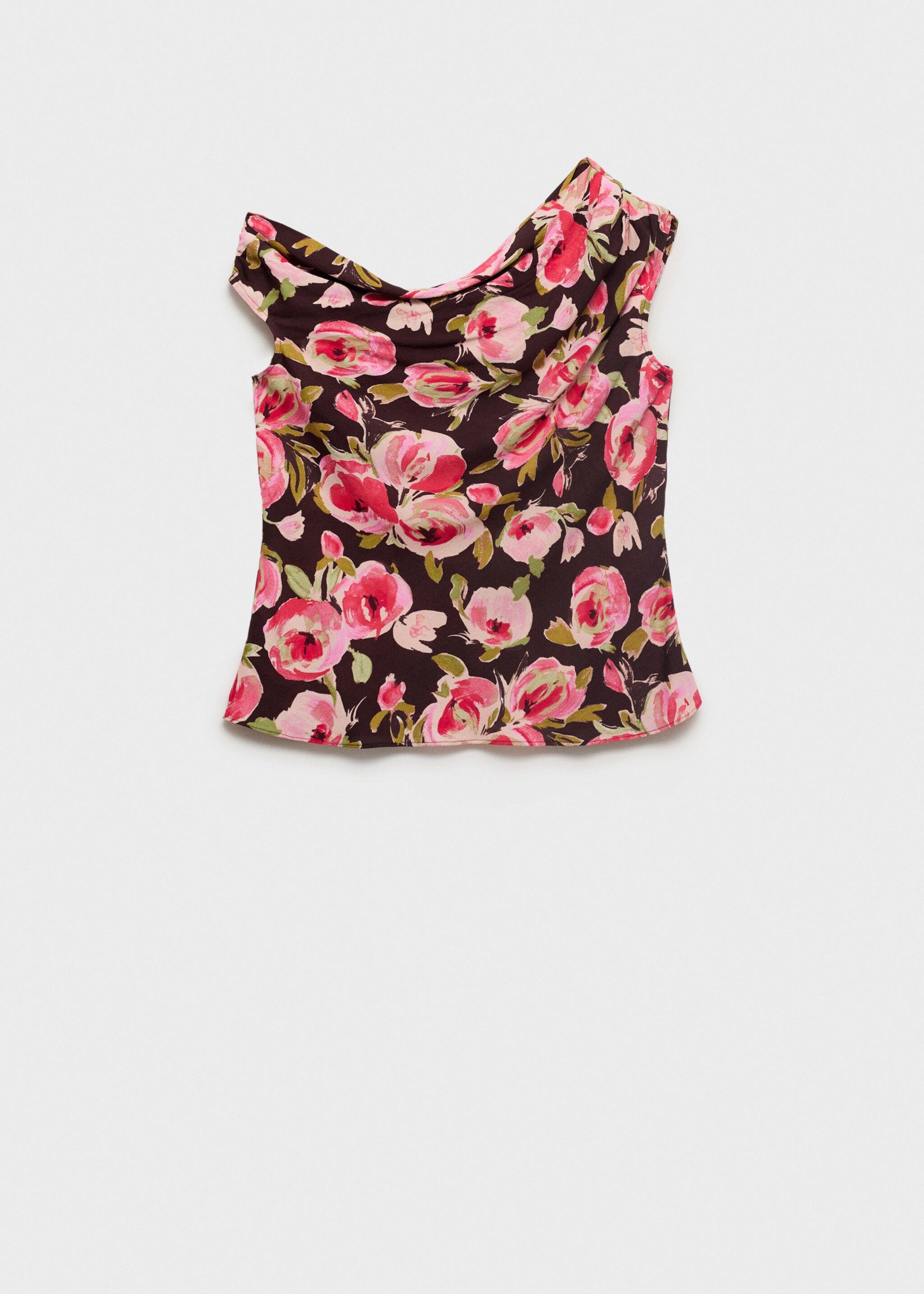 Floral blouse with asymmetrical neck - Article without model