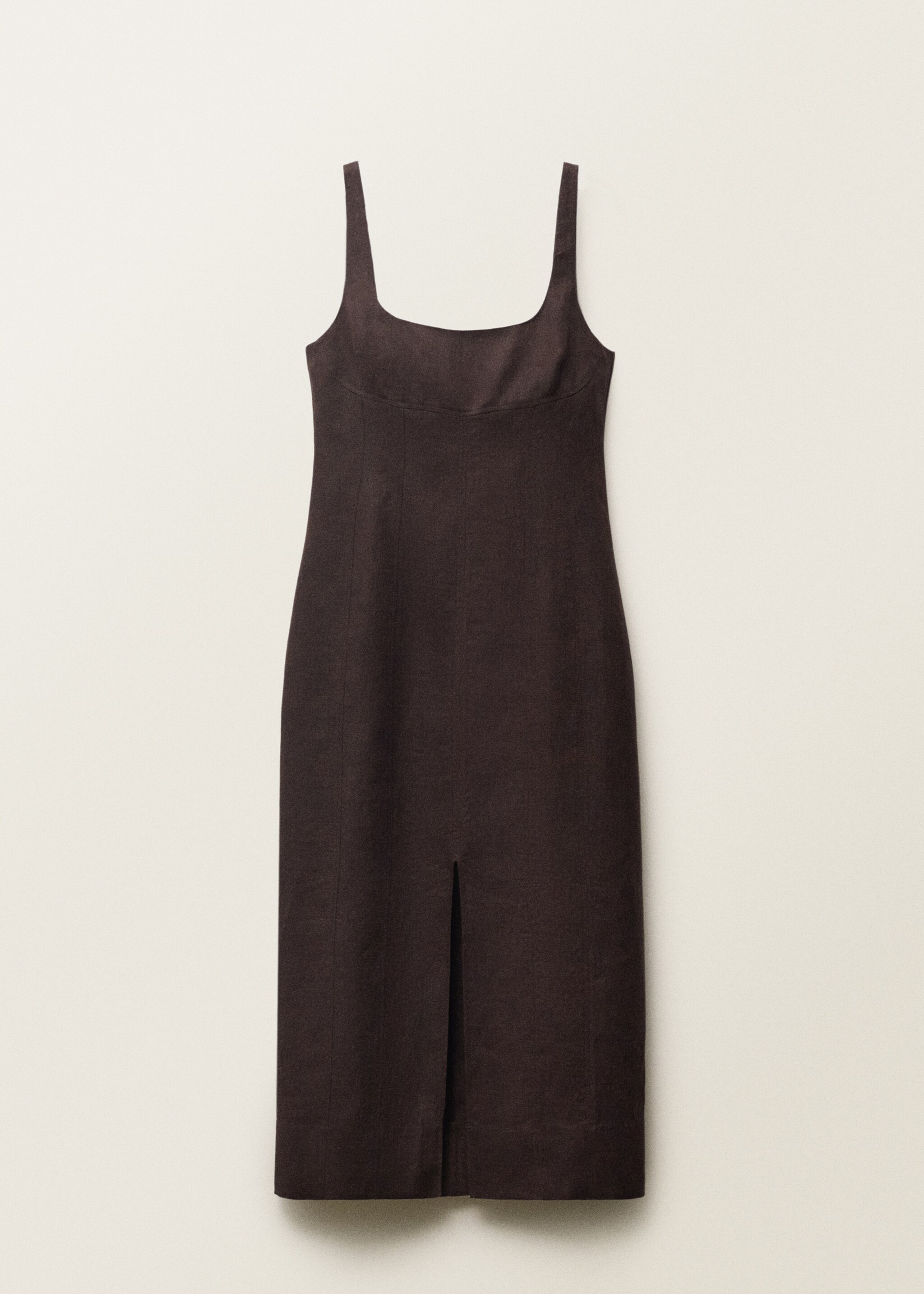 Linen midi-dress with front opening - Article without model