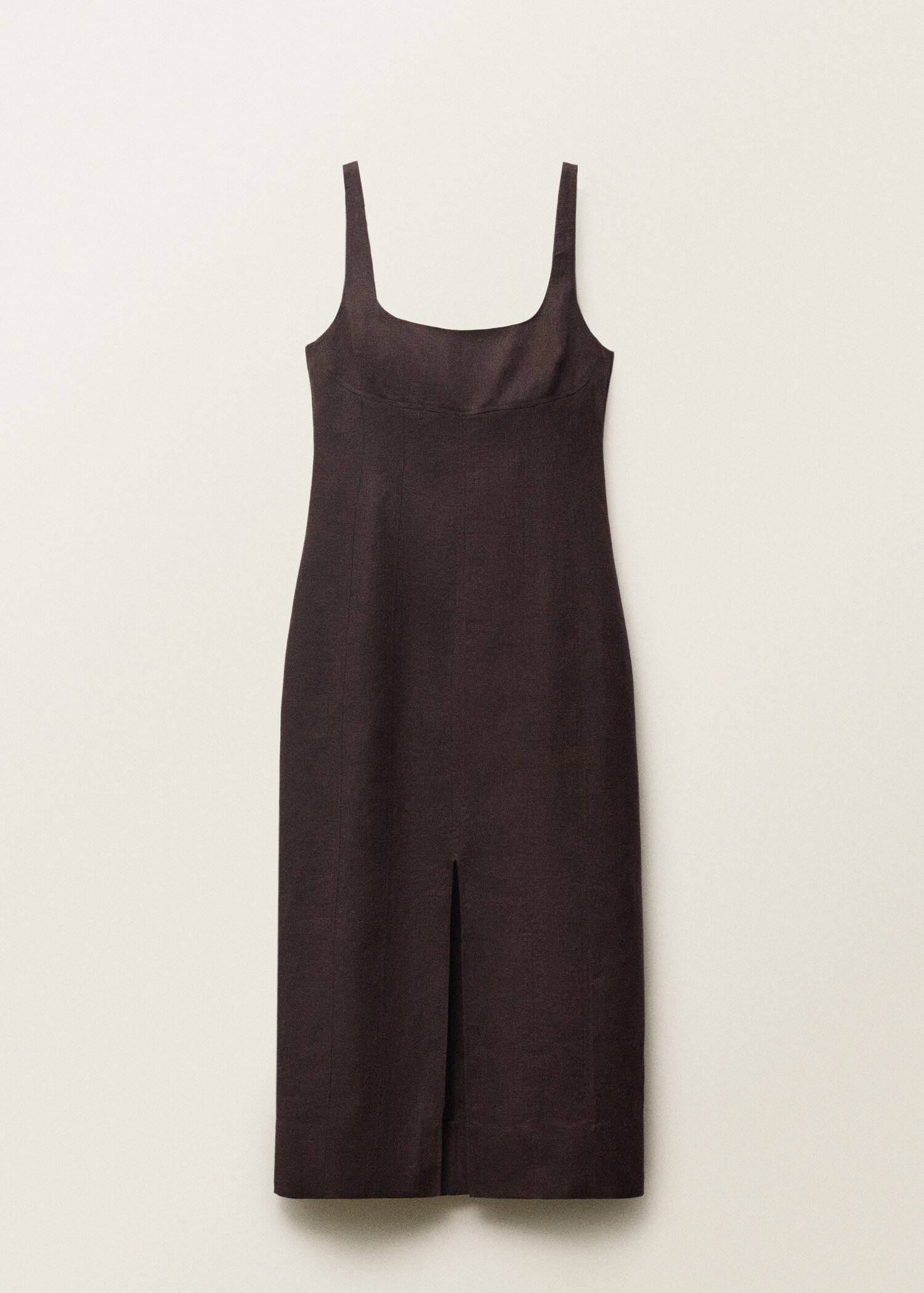 Linen midi-dress with front opening - Article without model