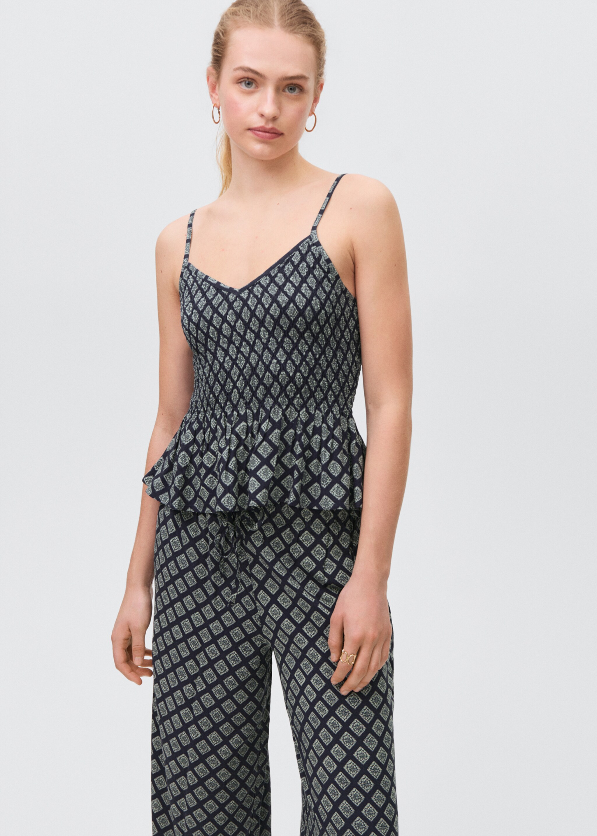 Ruffle printed top - Medium plane