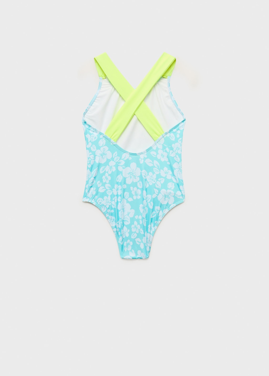 Cross-back printed swimsuit