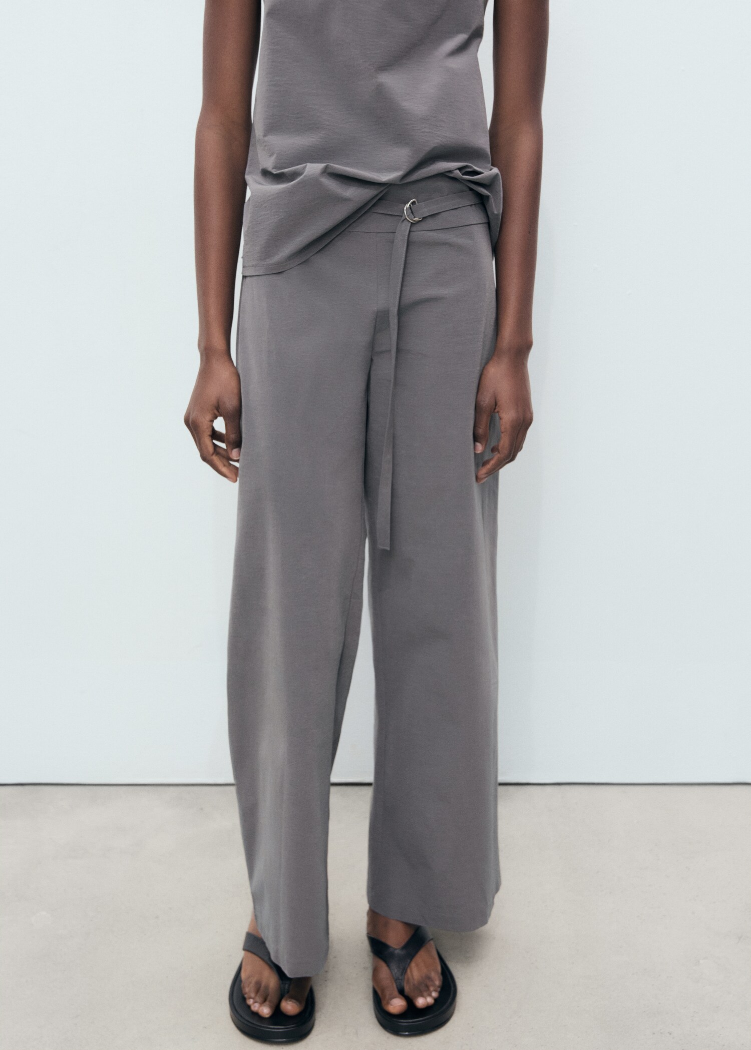 Pantaloni dritti cintura sottile - Dettaglio dell'articolo 6