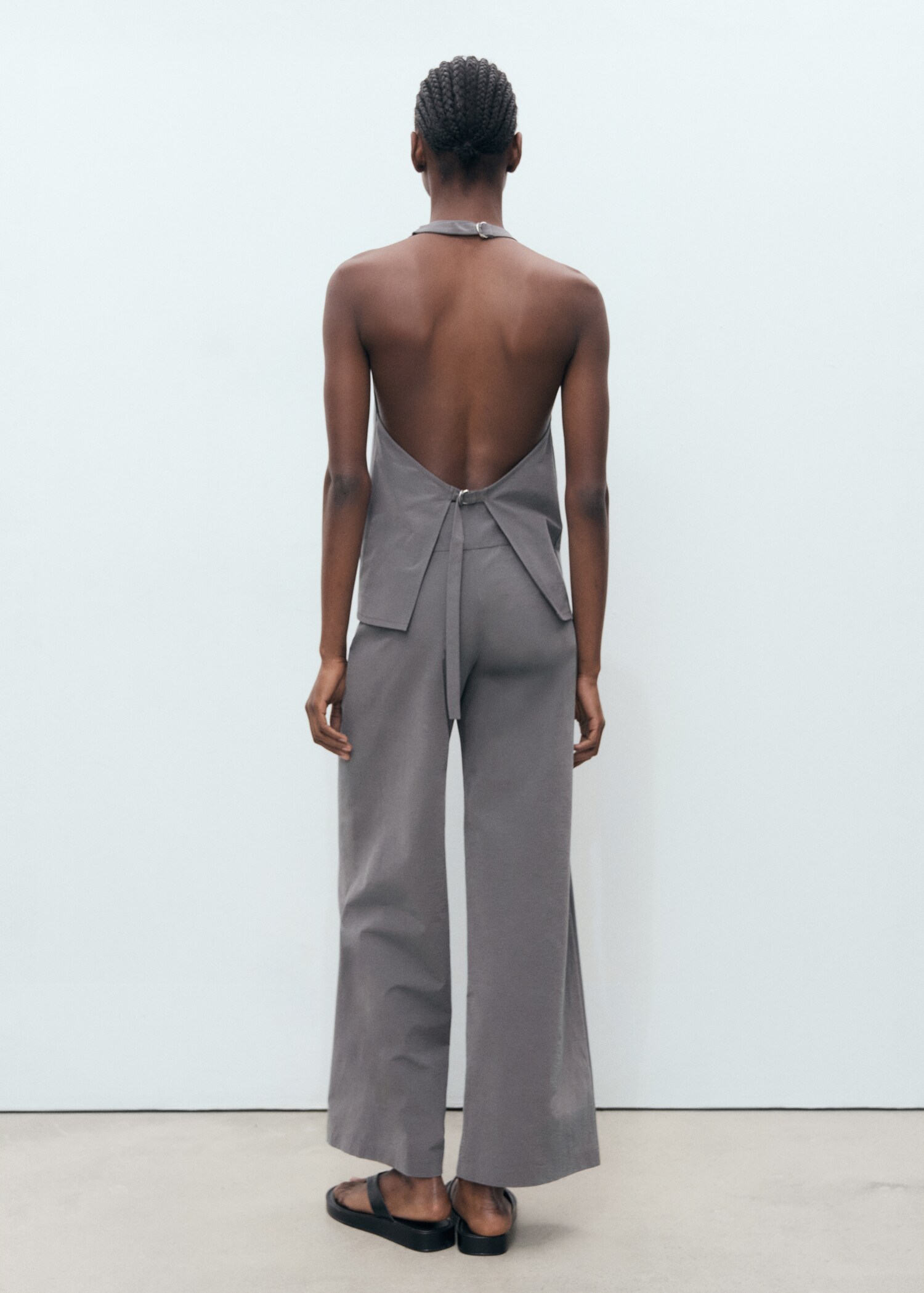 Pantaloni dritti cintura sottile - Retro dell'articolo