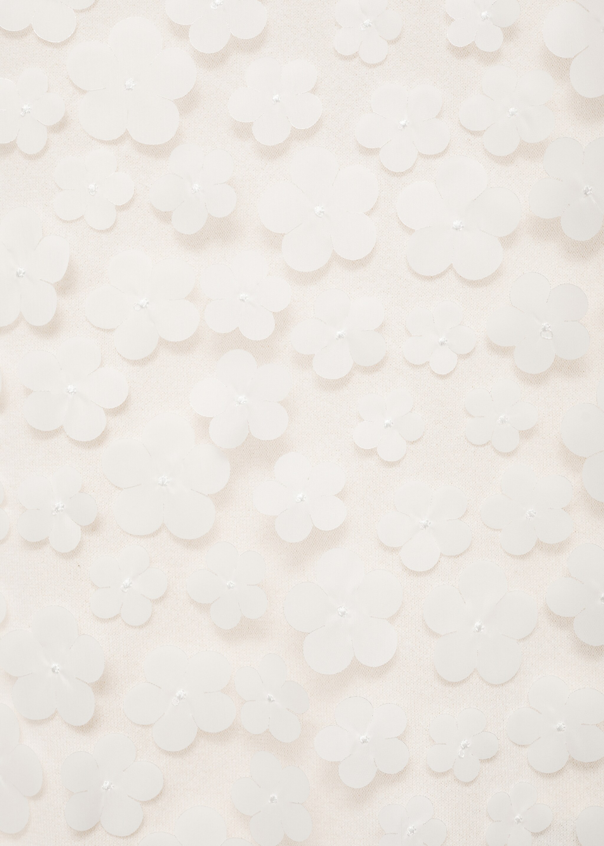 Midi-skirt with embossed flowers - Details of the article 0, White. Ref: 87088648-00.