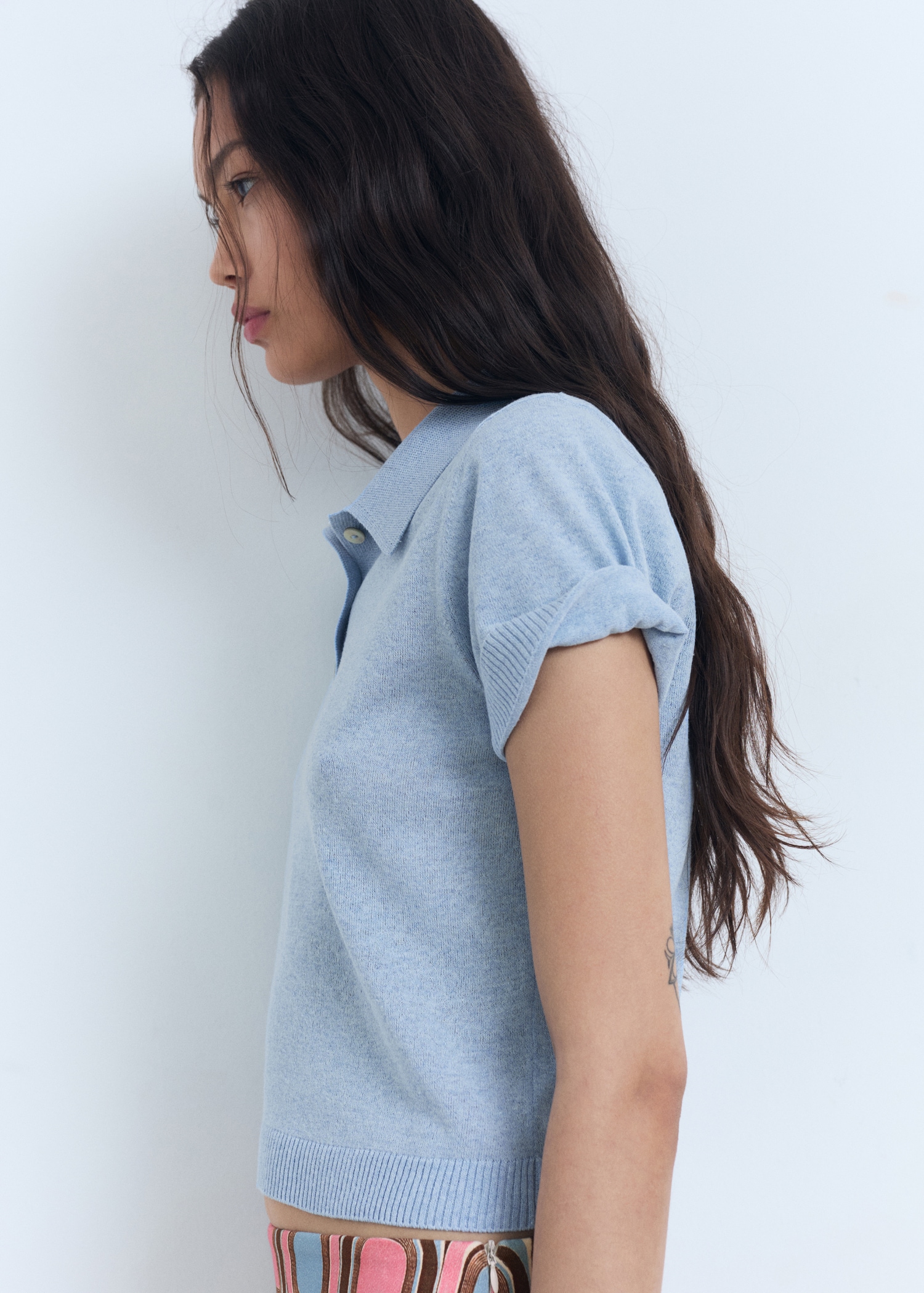 Gerippter Pullover Pulli Mit Polokragen Damen Strickpullover Mit