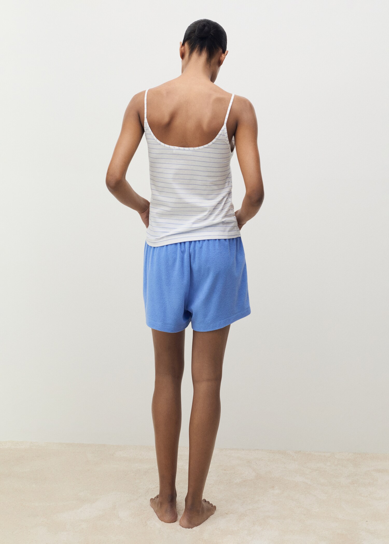 Striped cotton pajama top - Reverse of the article