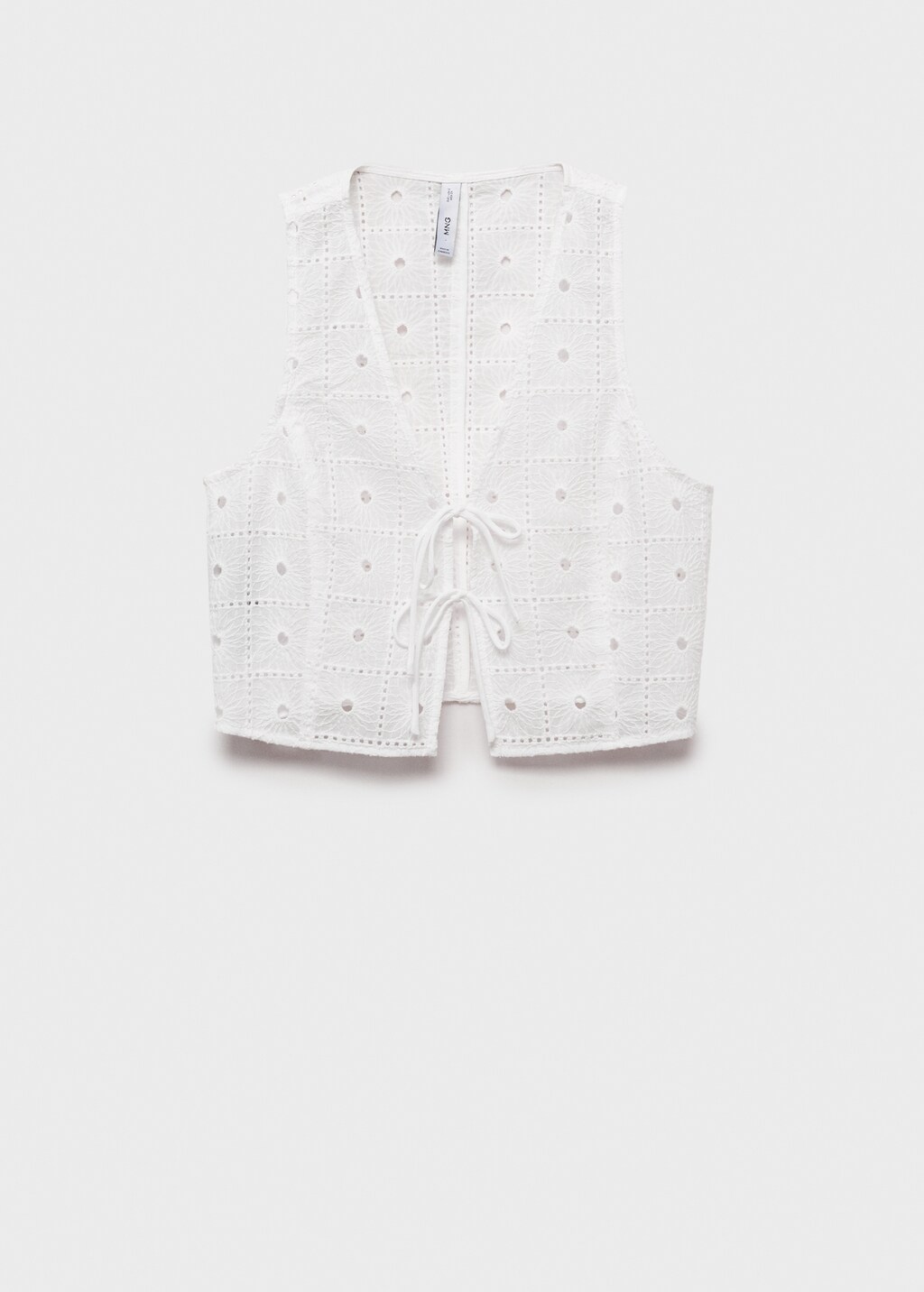 Embroidered cotton vest with bows - image 5