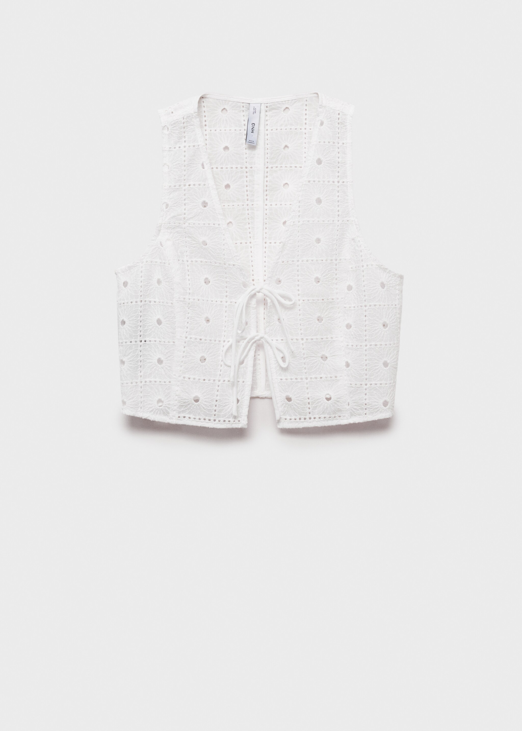 Gilet coton broderie nœuds - Article sans modèle