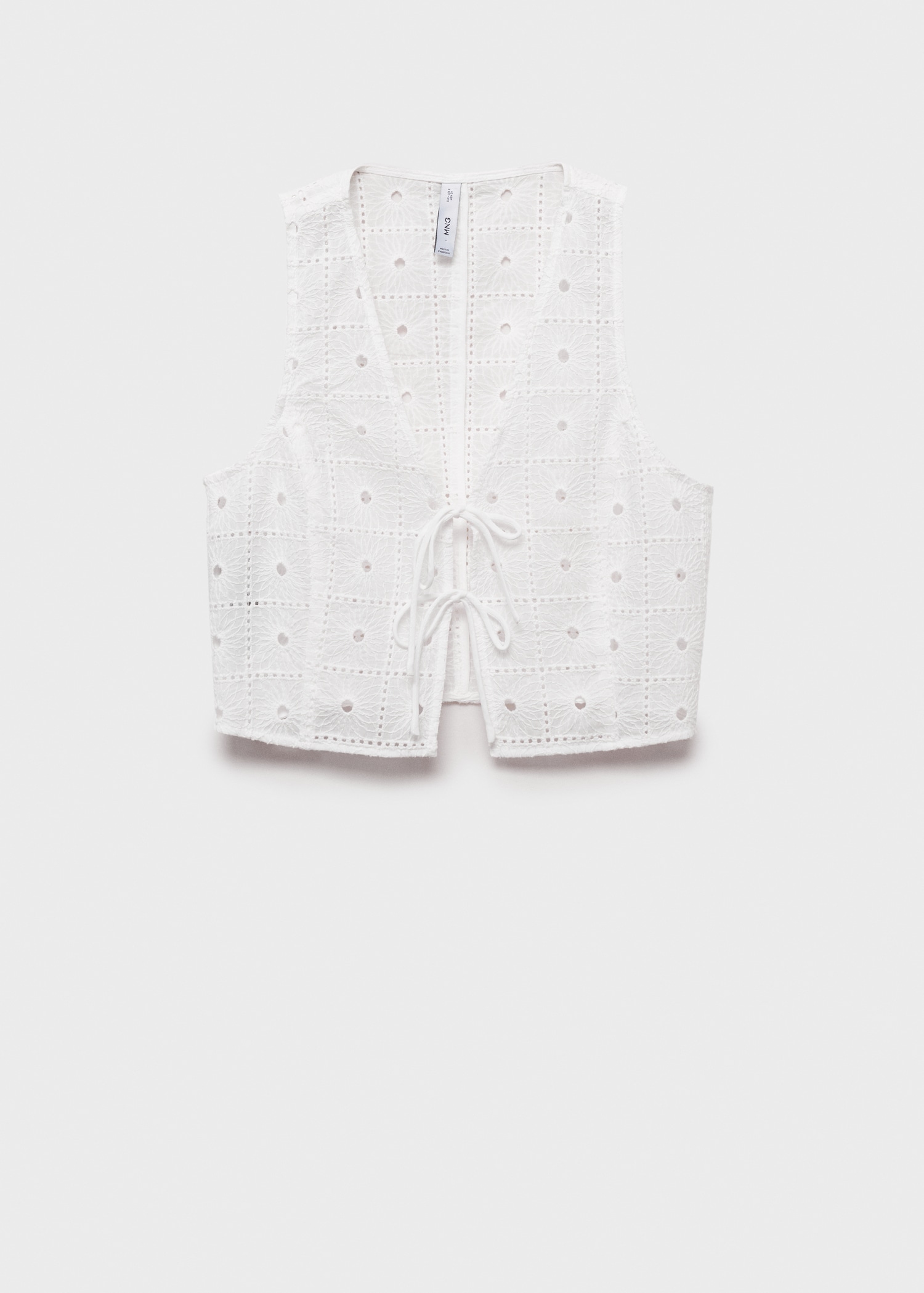 Gilet coton broderie nœuds - Article sans modèle