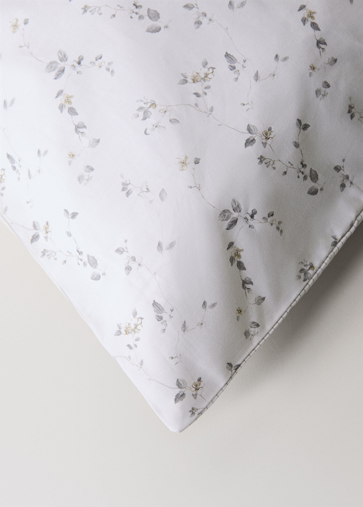 Reversible dekbedovertrek van percal katoen met bloemen en fijne strepen voor een bed van 90 cm - Detail van het artikel 1