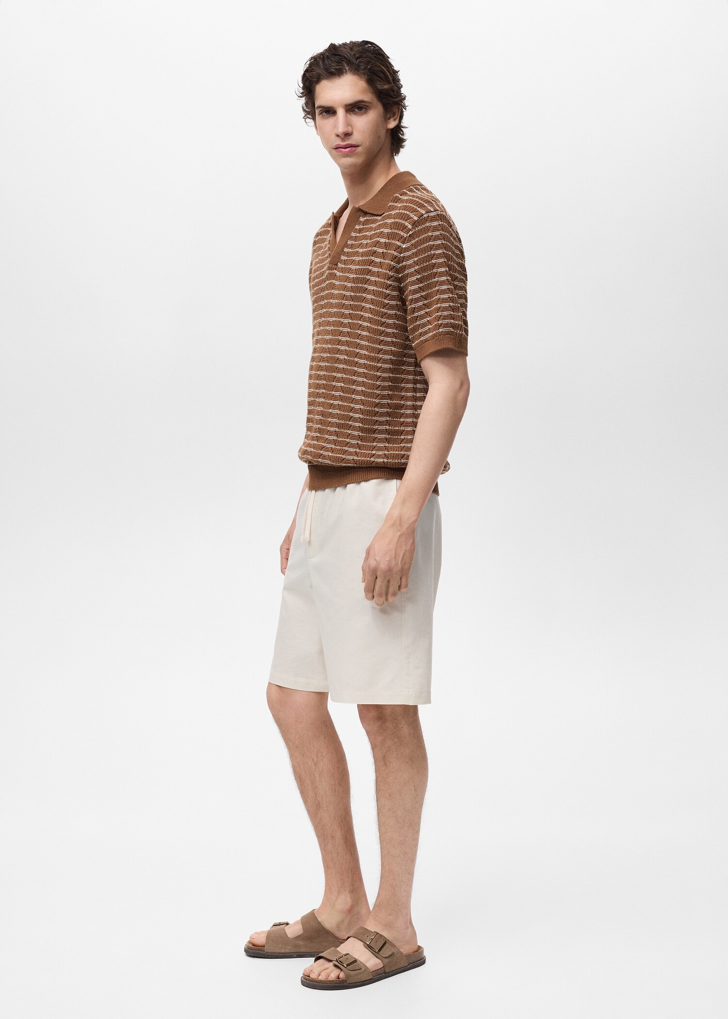 Cotton-linen blend bermuda shorts - Details of the article 2