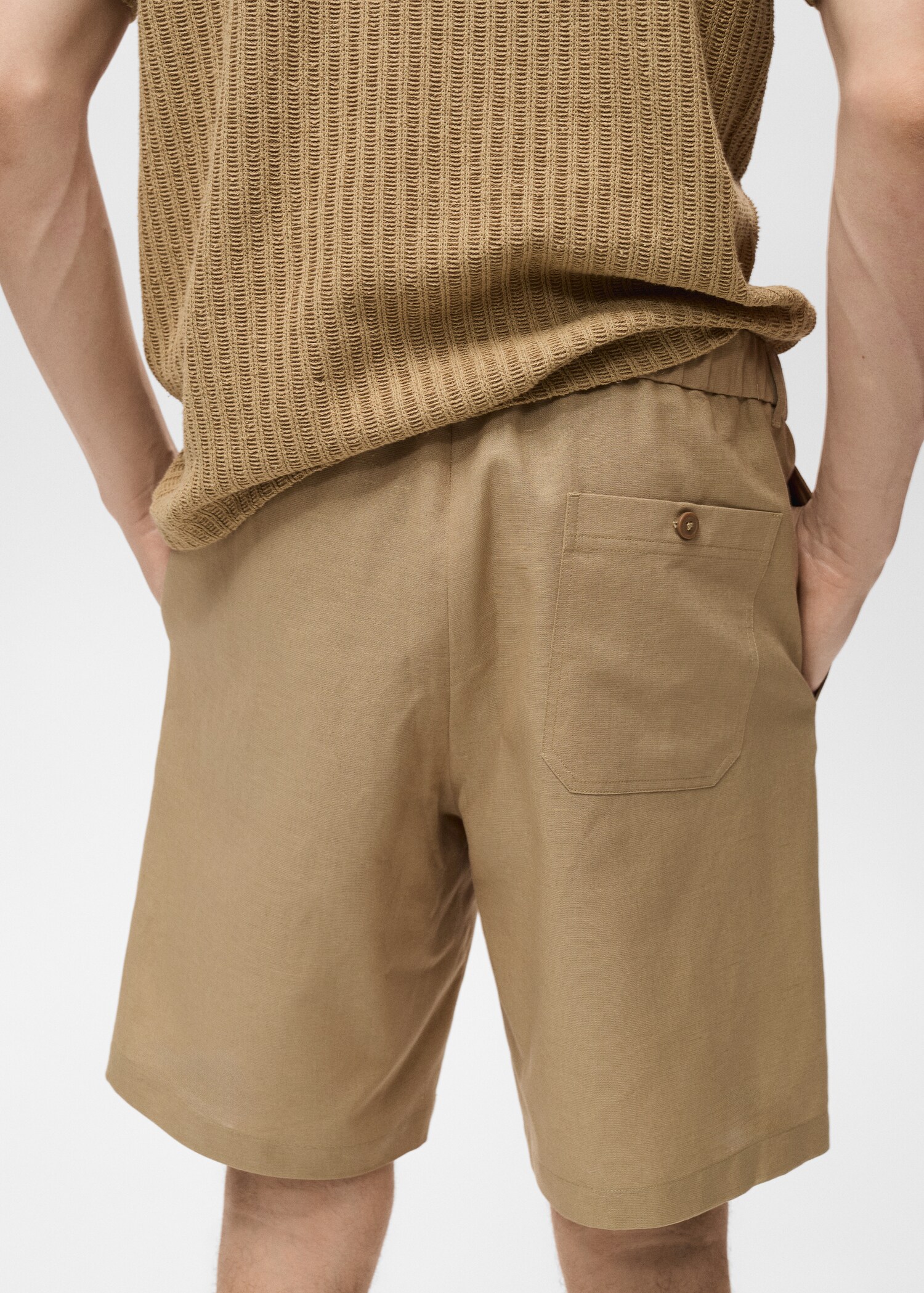 Cotton-linen blend bermuda shorts - Details of the article 6
