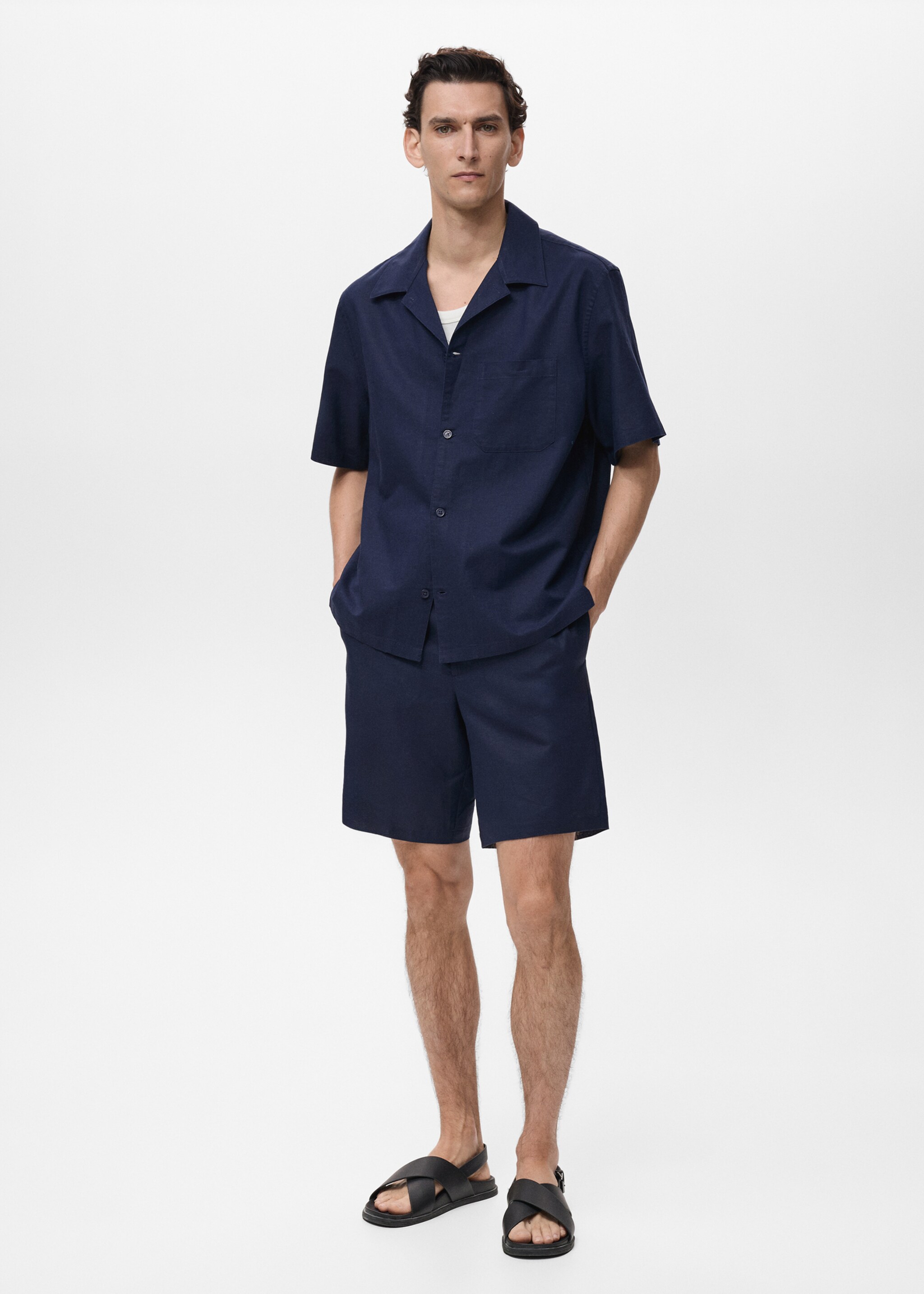 Cotton-linen blend bermuda shorts - Details of the article 9