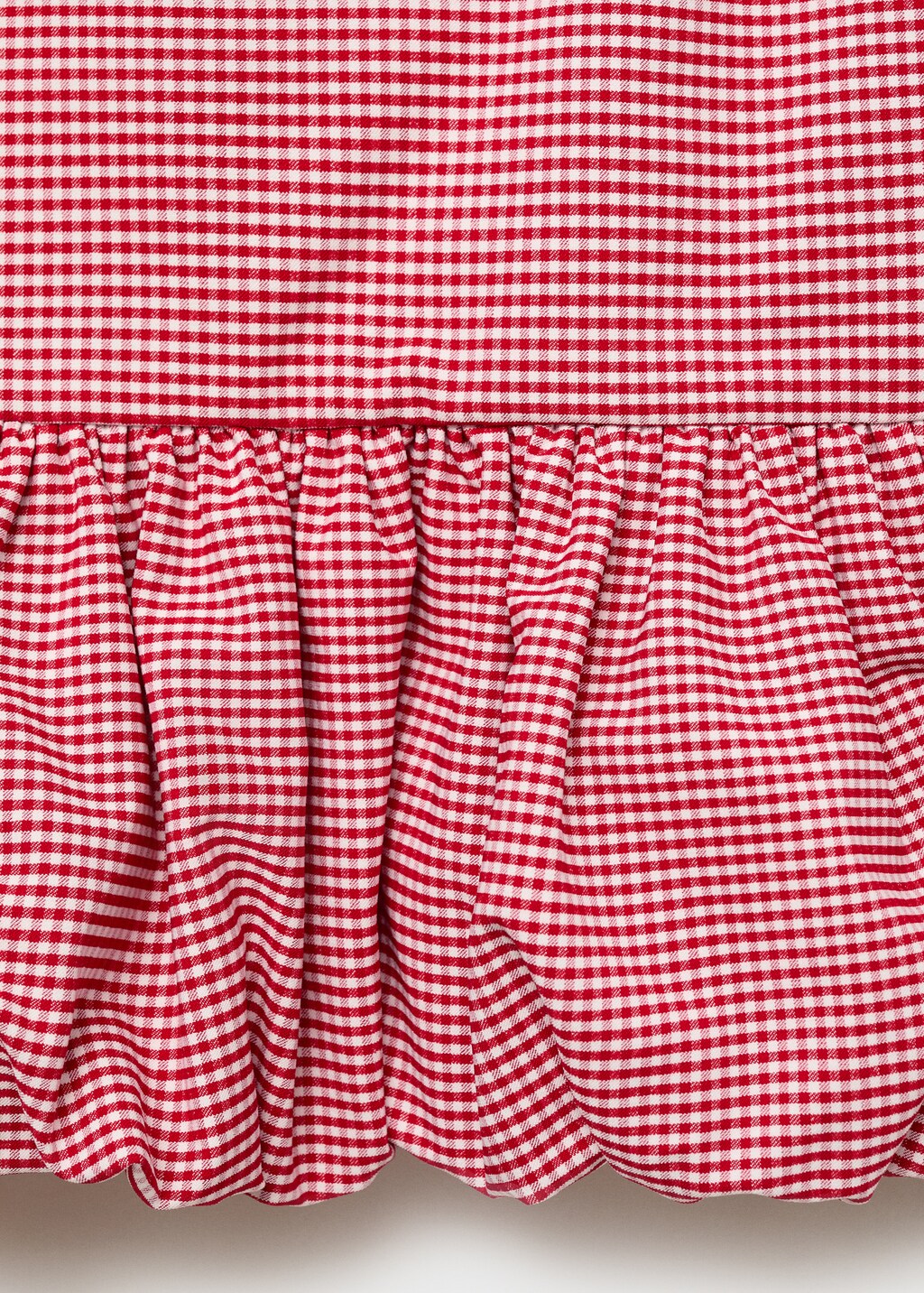 Gingham-check top with ruffle - Women | MANGO USA
